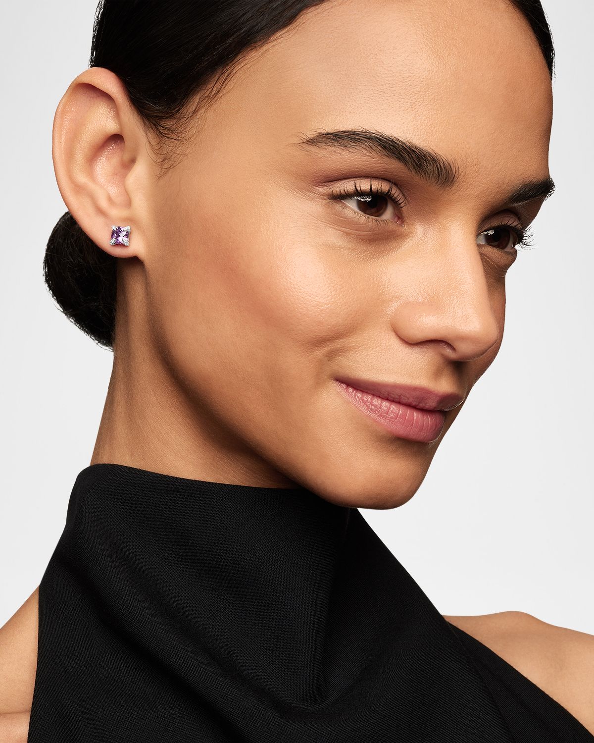 David Yurman Chatelaine Stud Earrings with Gemstones and Diamonds in Silver, 6mm