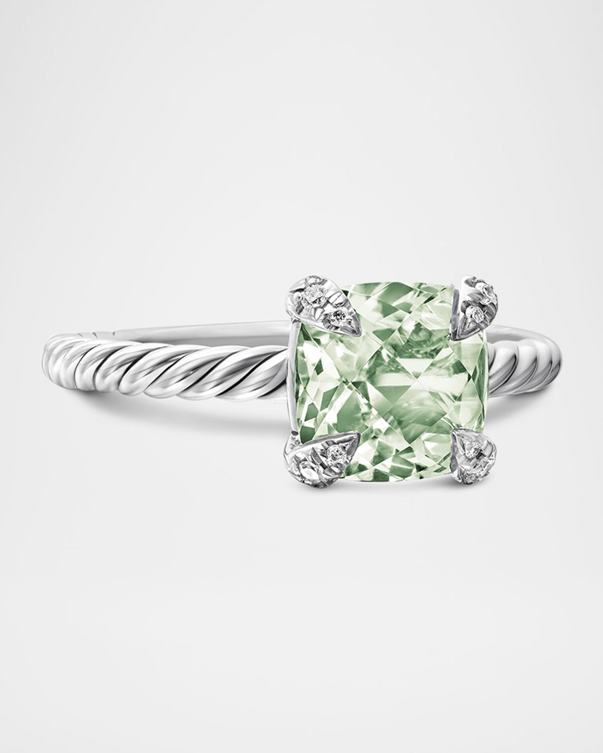 David Yurman Chatelaine Ring in Sterling Silver with Gemstone and Diamonds, 8mm
