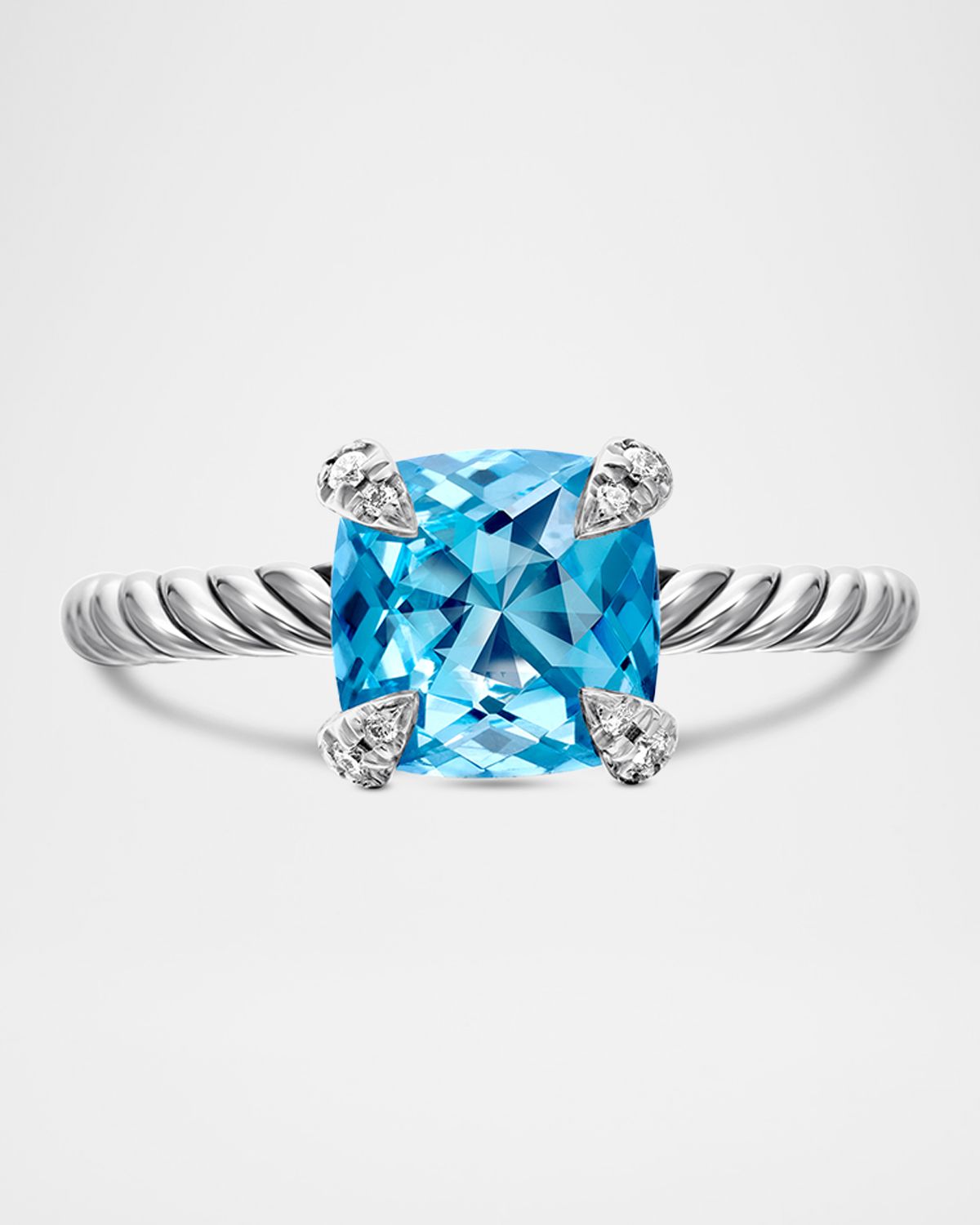 David Yurman Chatelaine Ring in Sterling Silver with Gemstone and Diamonds, 8mm