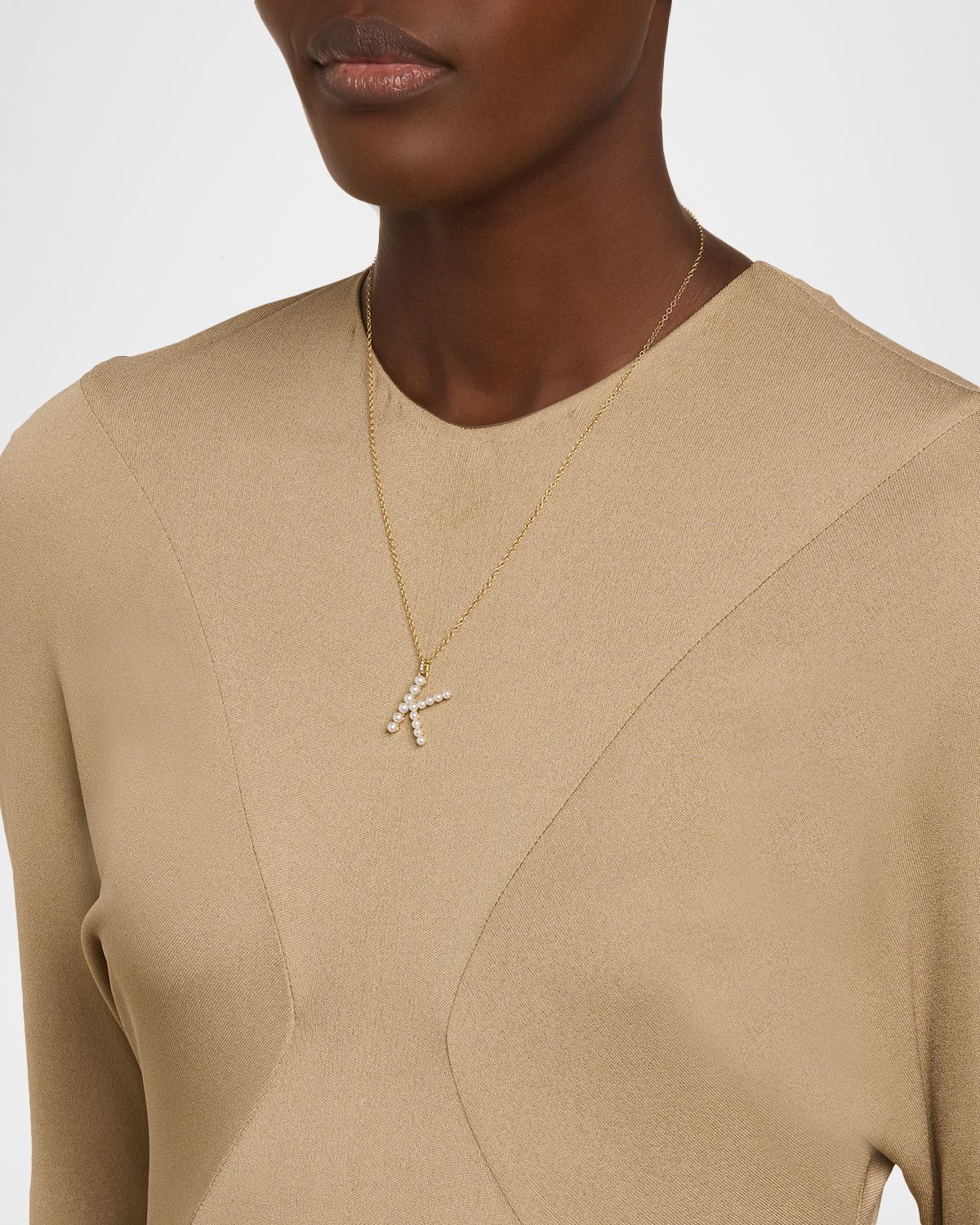 Jemma Wynne Prive 18k Pearl Letter K Necklace