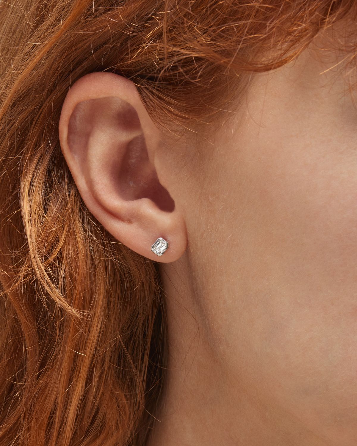 Roberto Coin 18k White Gold Emerald-Cut Diamond Stud Earrings