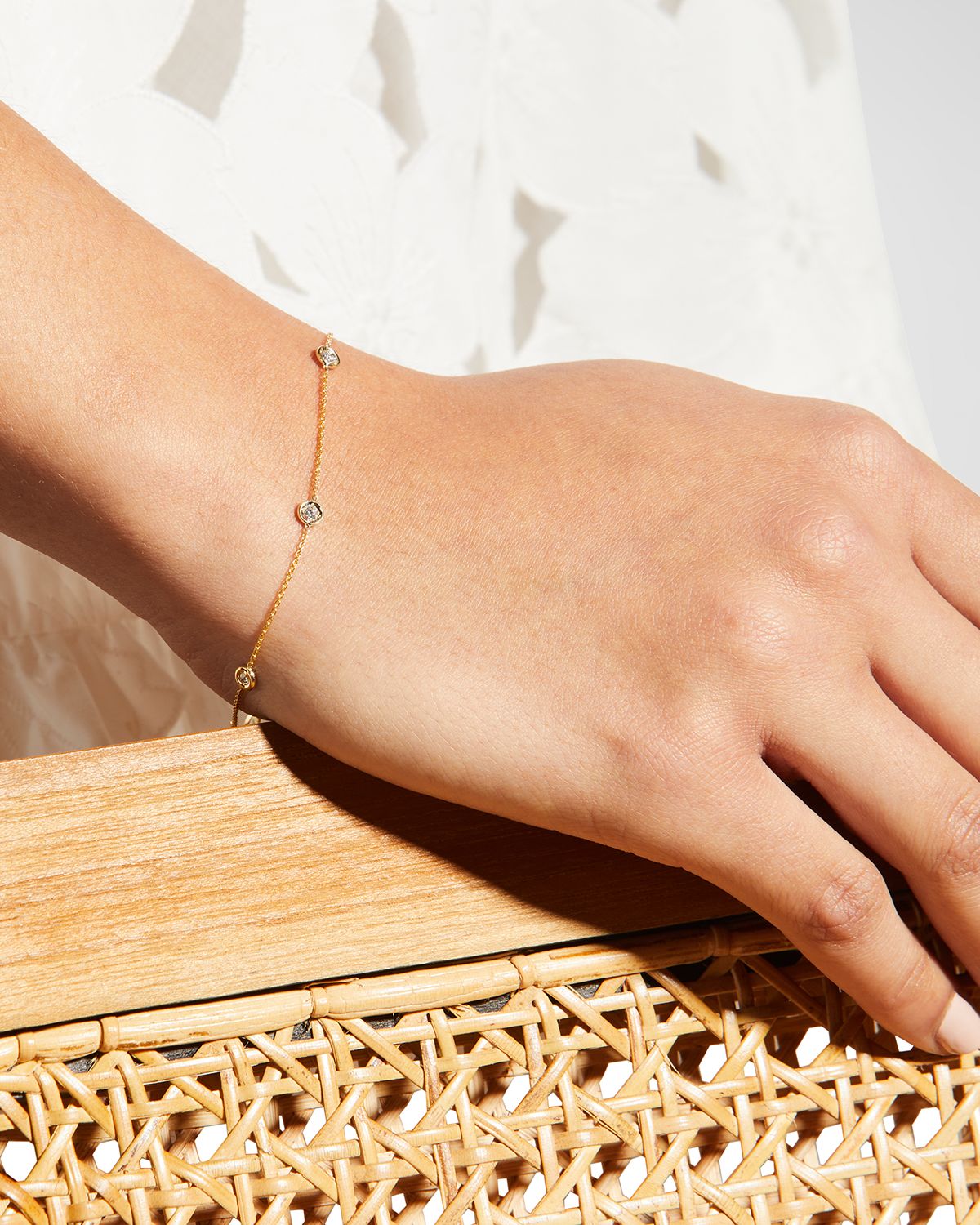 Roberto Coin 18k Gold 5-Diamond Station Bracelet