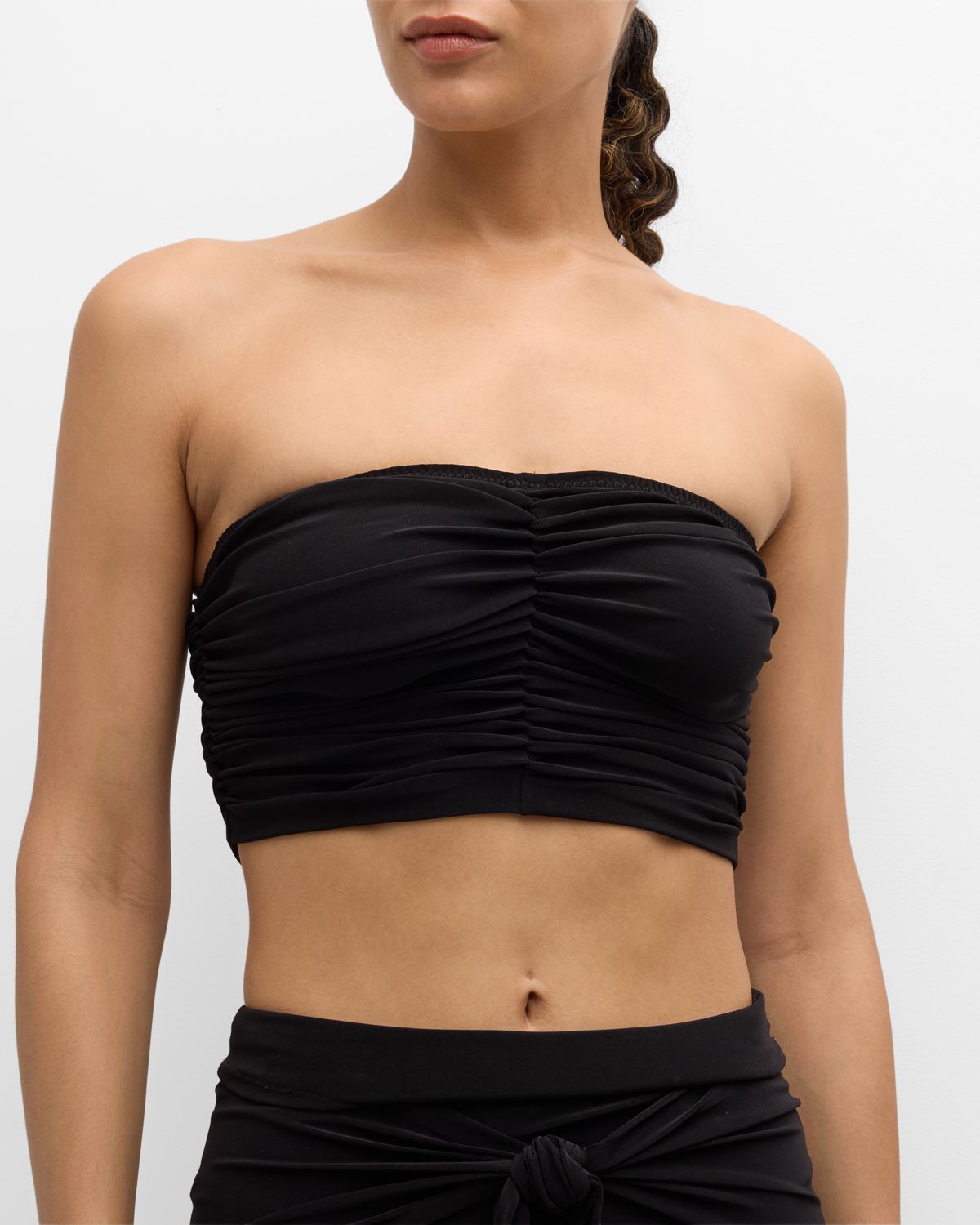 Norma Kamali Cropped Slinky Bra Bikini Top