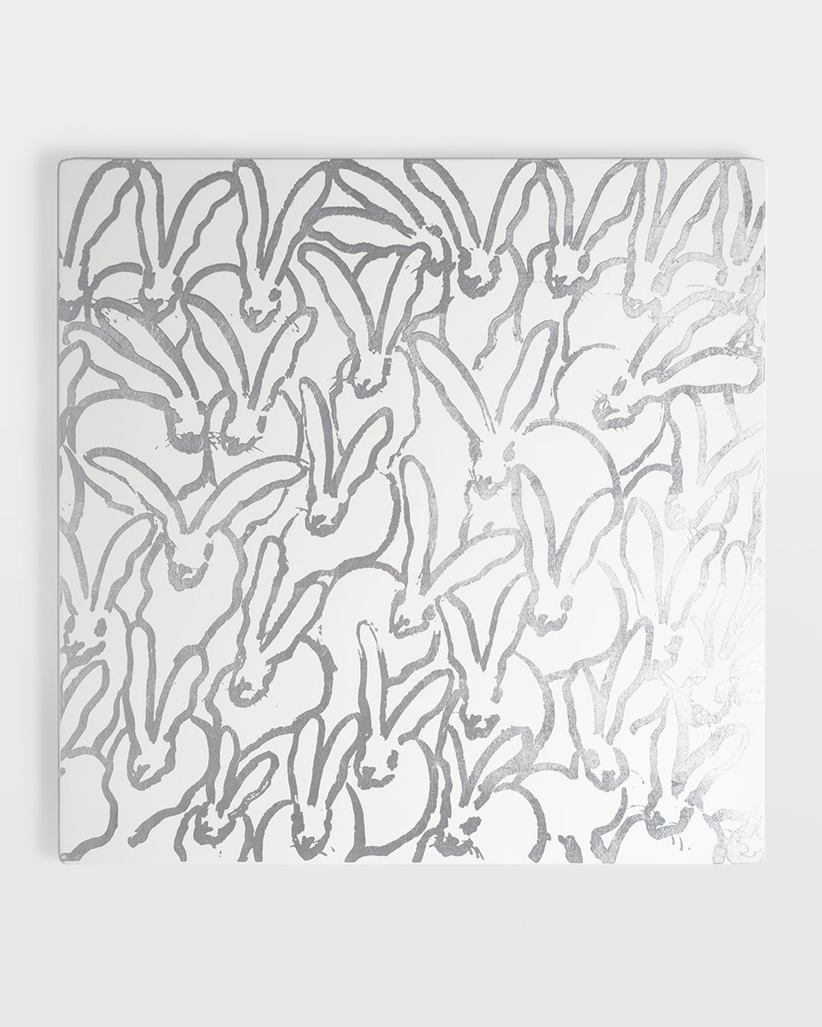 Hunt Slonem Rabbit Run Silver Leaf and Lacquer Placemat