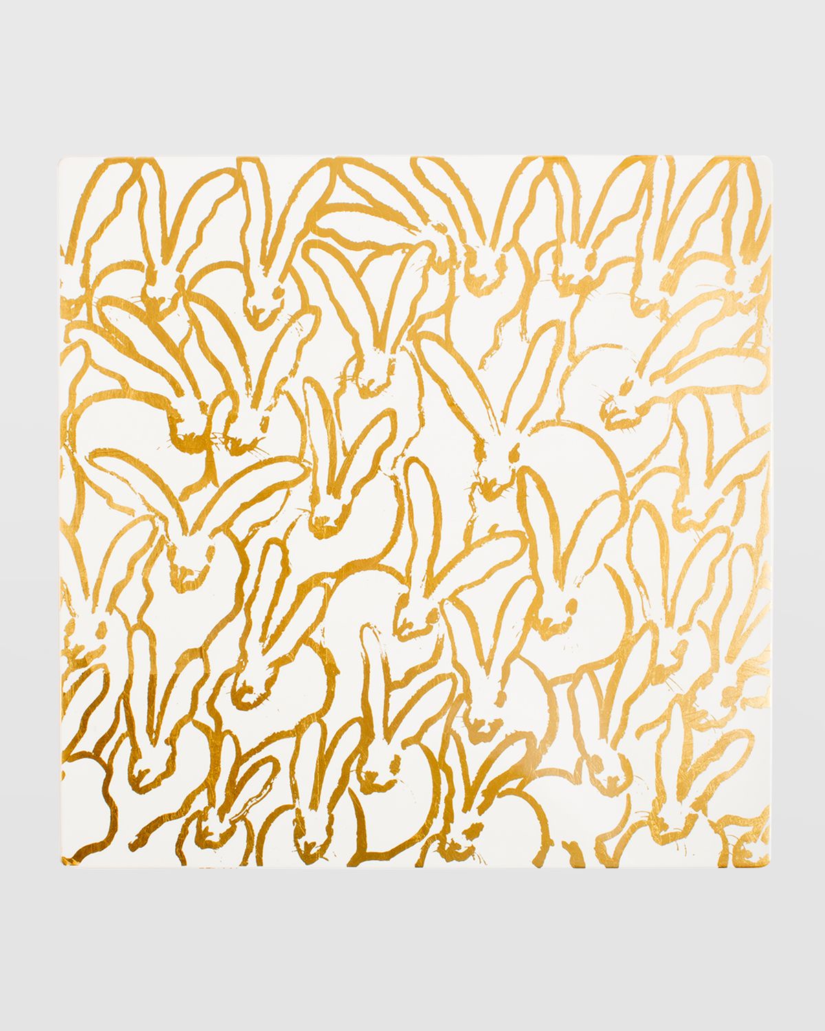 Hunt Slonem Rabbit Run Gold Leaf and Lacquer Placemat