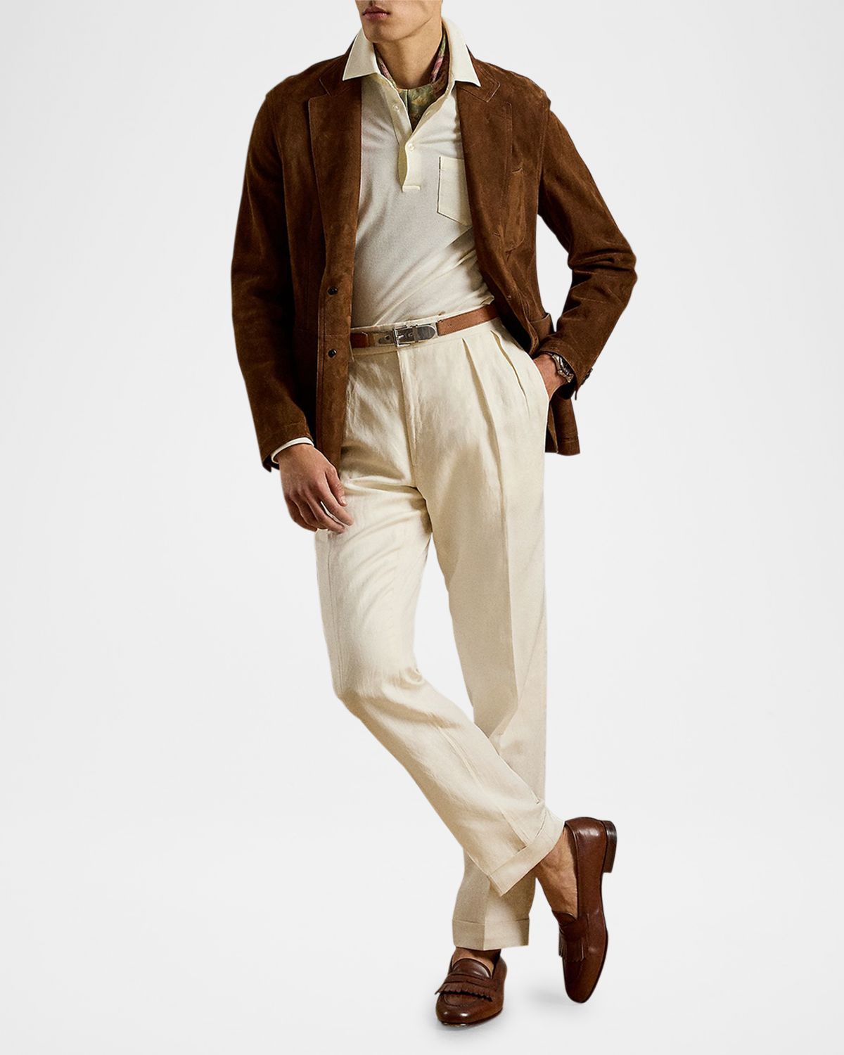 Ralph Lauren Purple Label Men 's Wool Straight-Leg Trousers