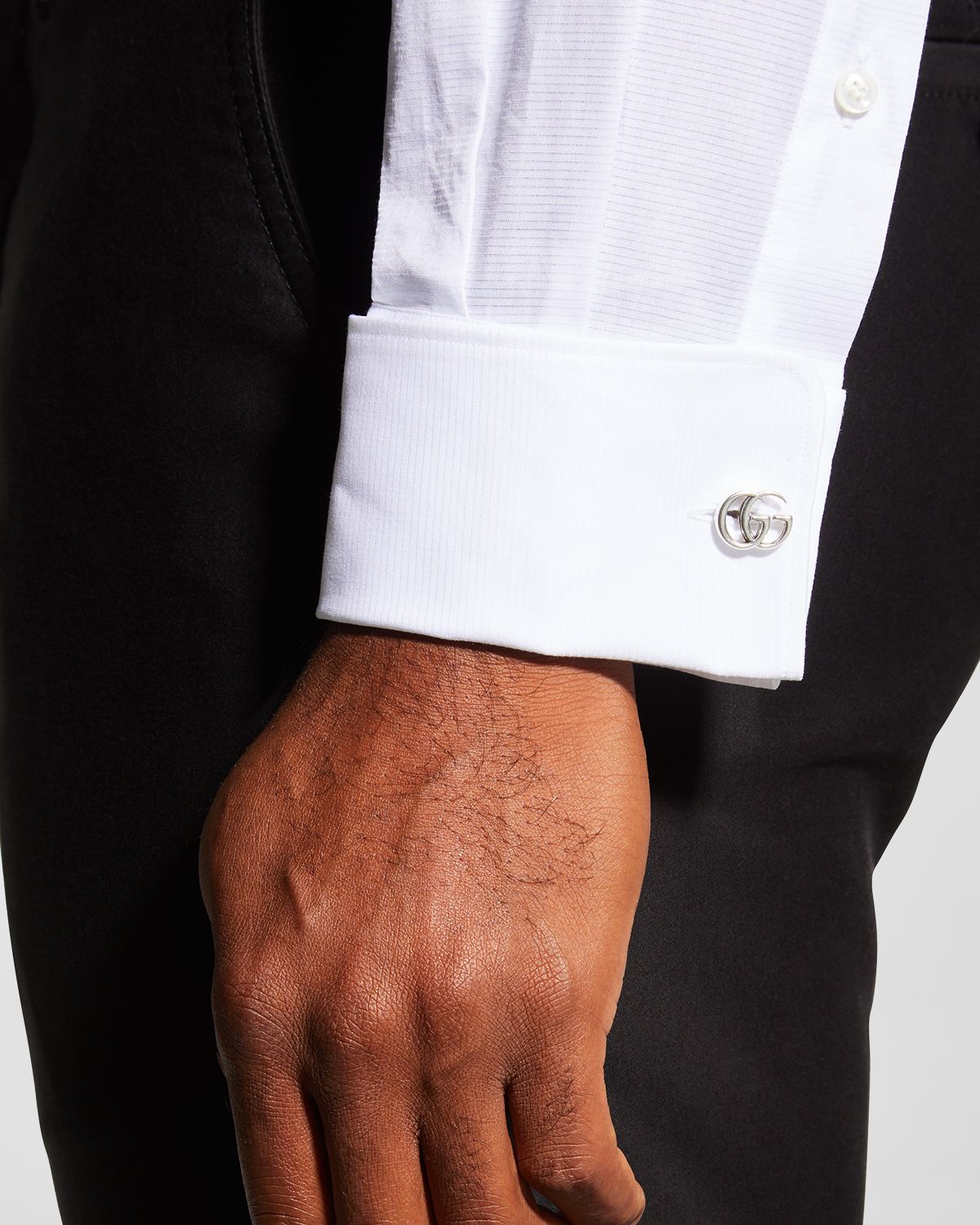 Gucci Men 's Marmont GG Aged Silver Cufflinks