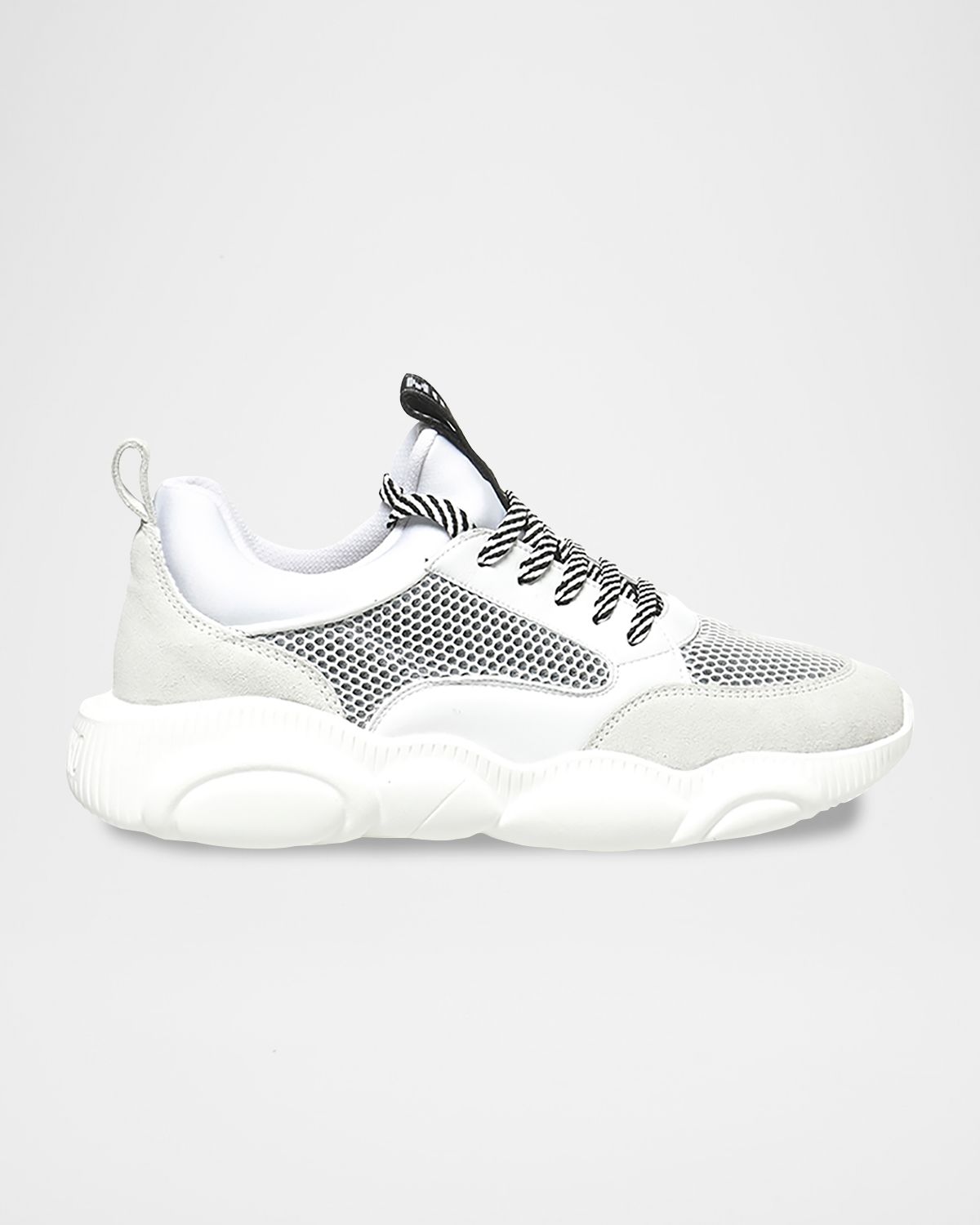 Moschino Men 's Mesh/Leather Striped-Lace Sneakers