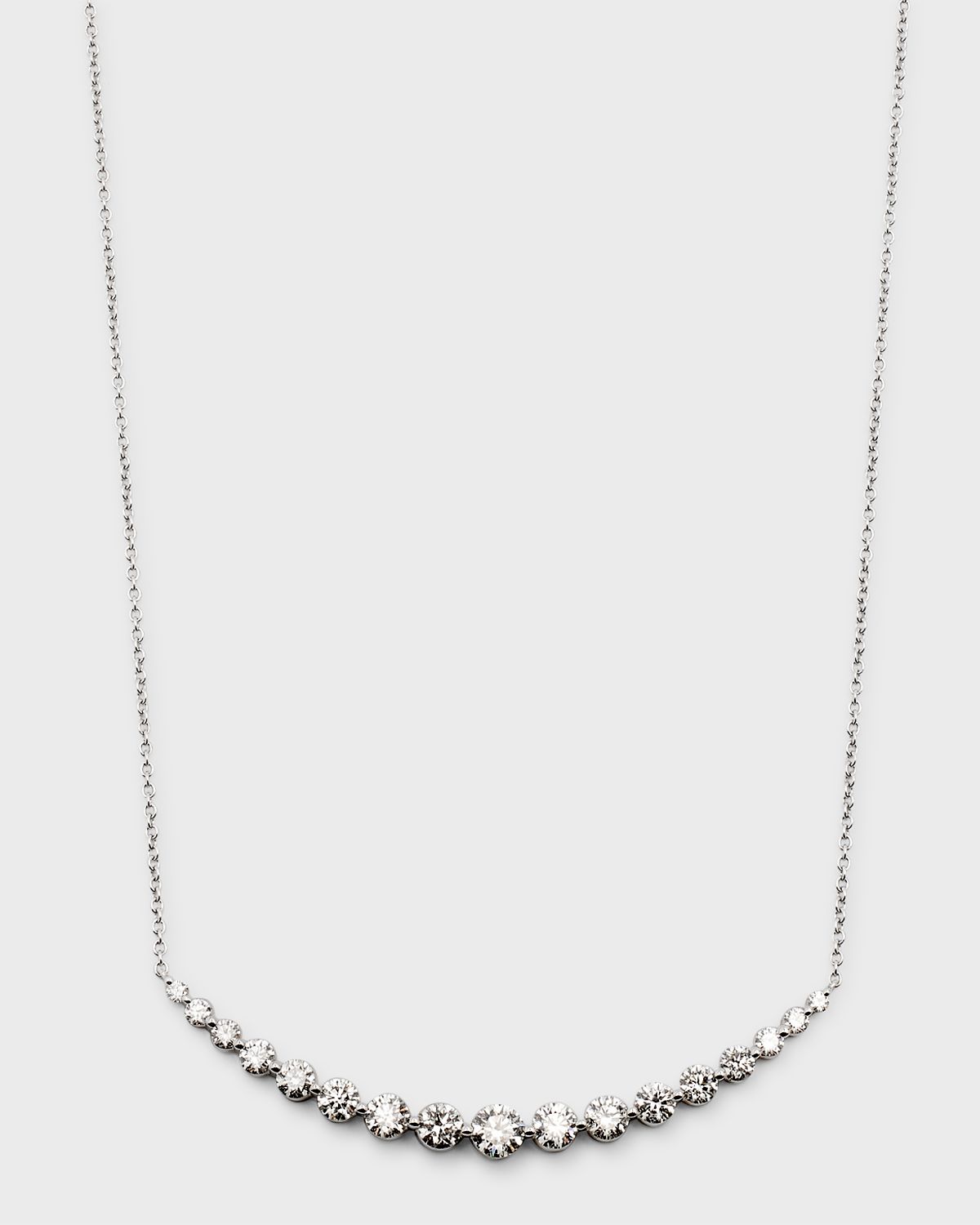 Neiman Marcus Diamonds 18k White Gold Large Single-Prong Smiley Diamond Necklace