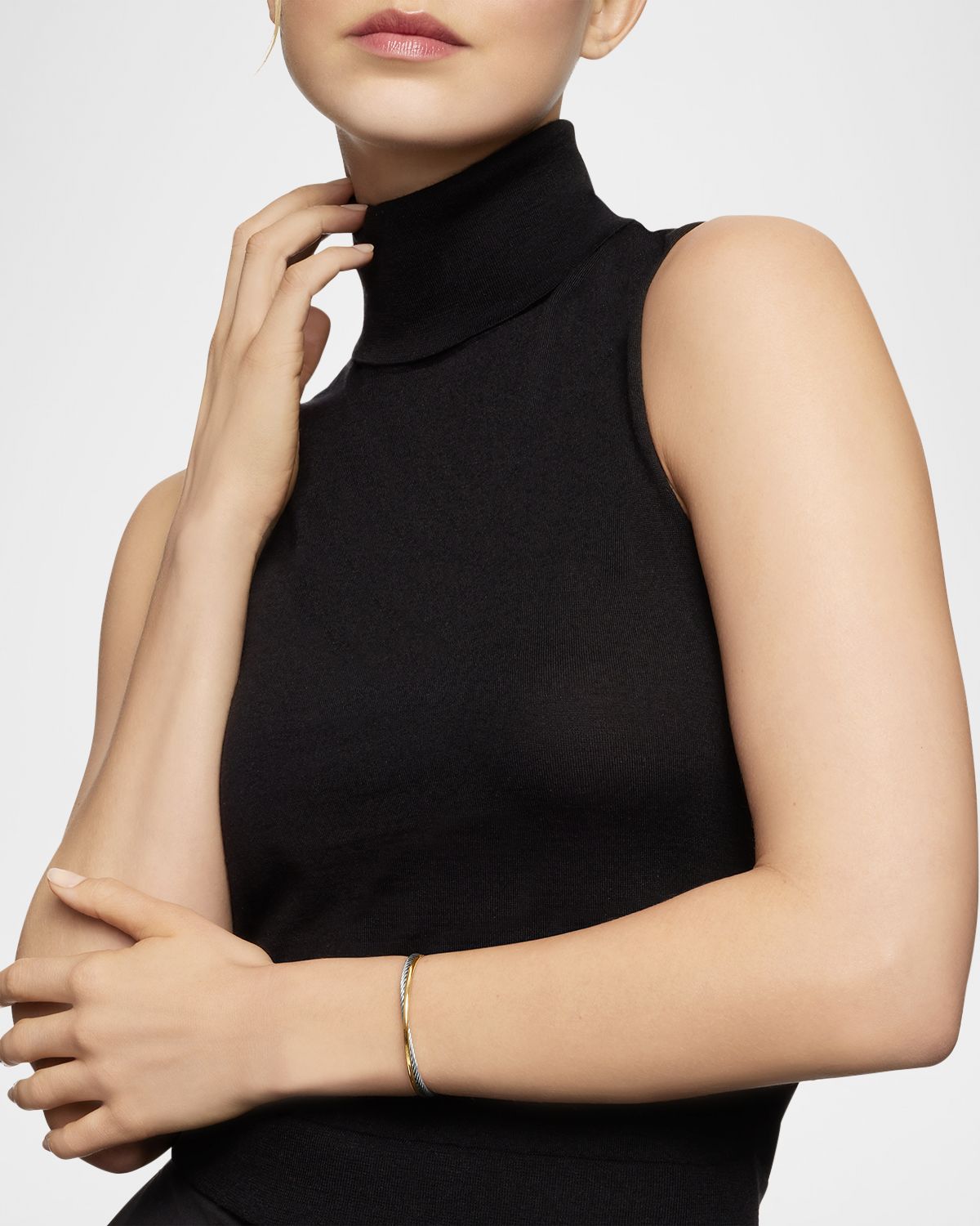 David Yurman Crossover Bracelet with 18K Gold in Silver, 3mm