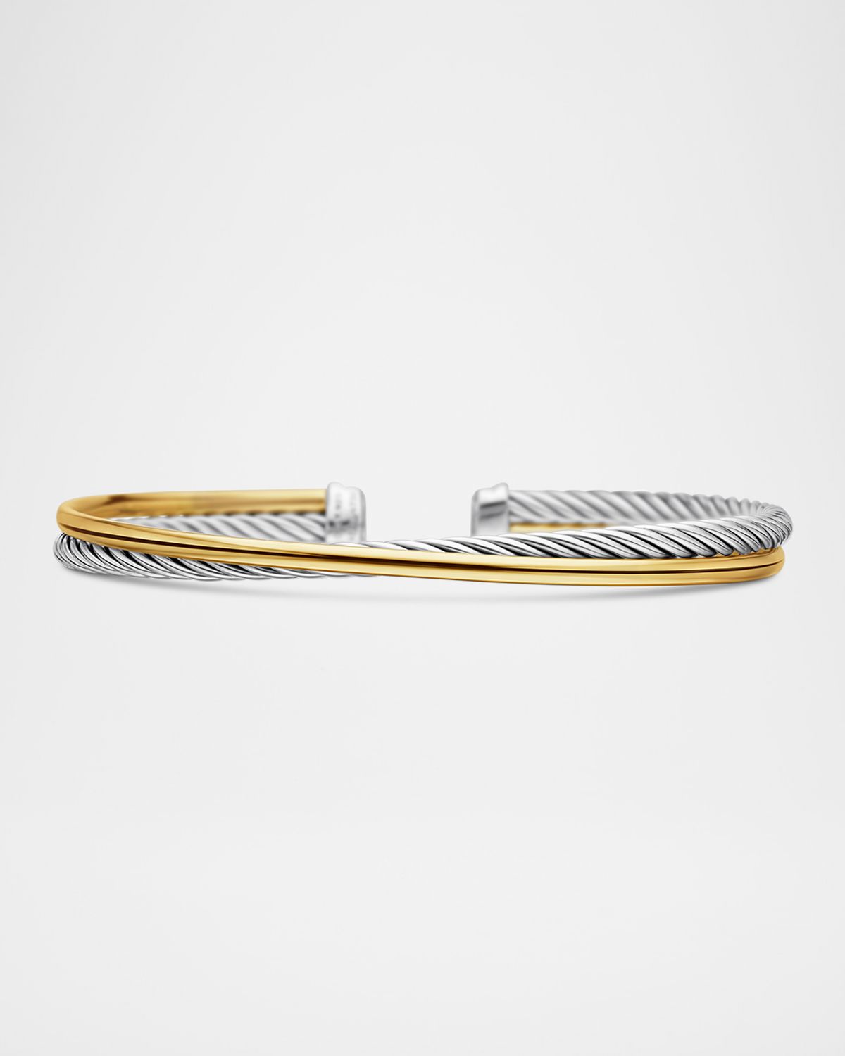 David Yurman Crossover Bracelet with 18K Gold in Silver, 3mm