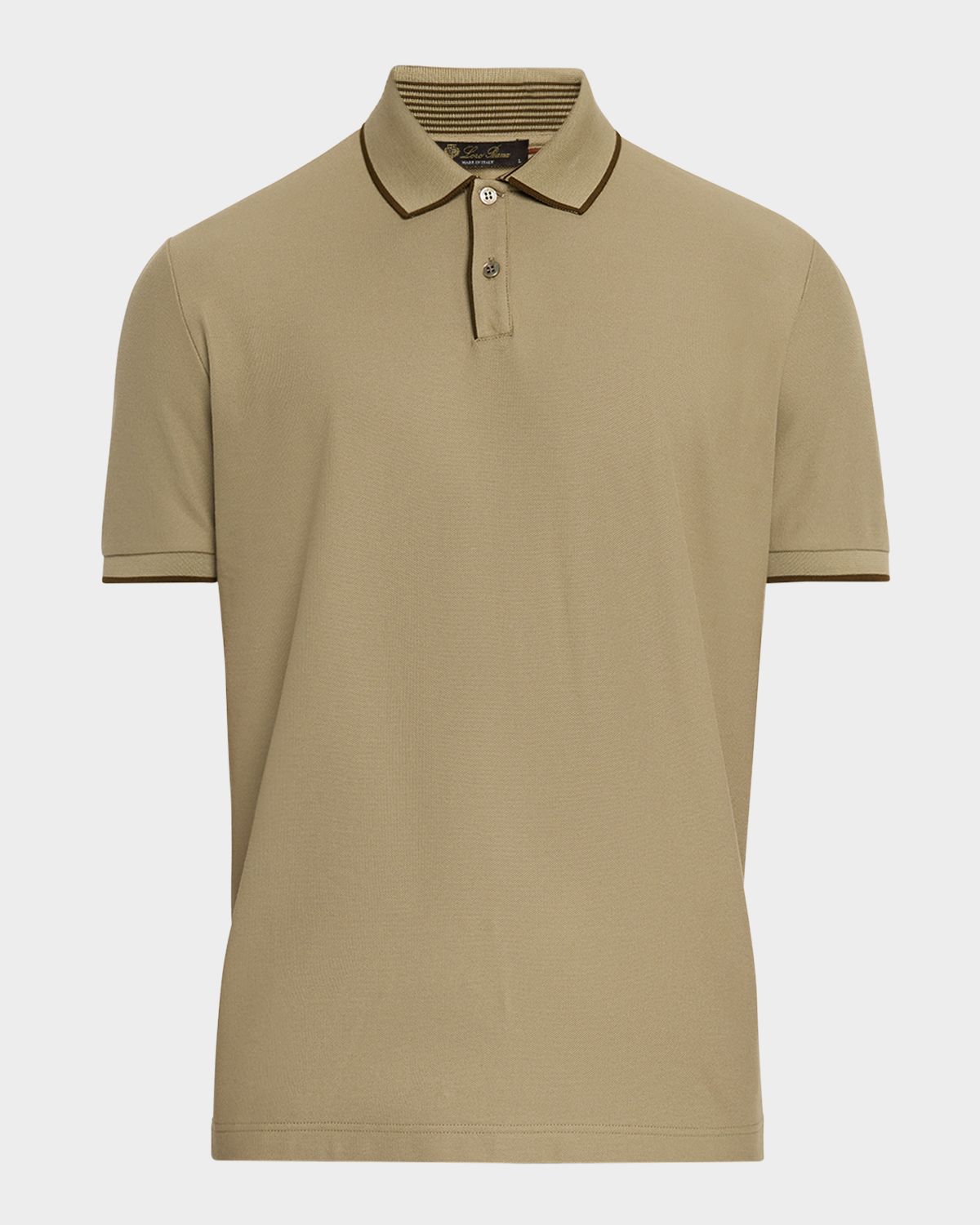 Loro Piana Men 's Brentwood Tipped Jersey Pique Polo Shirt