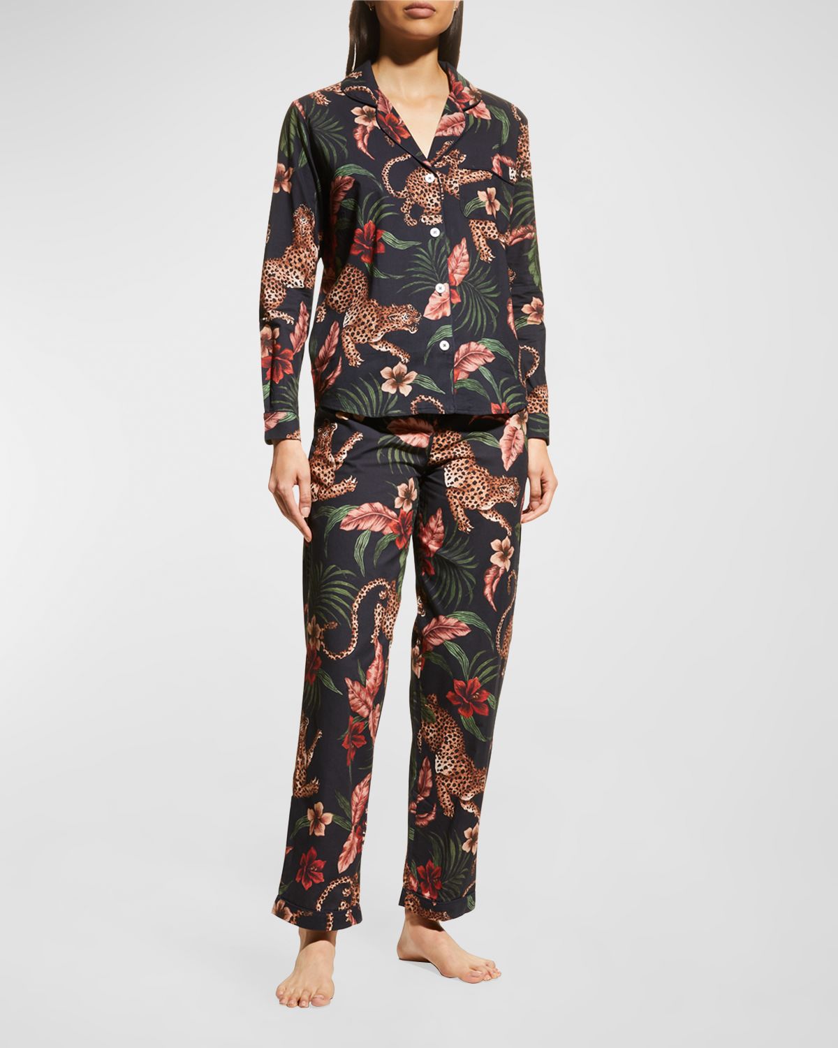 Desmond & Dempsey Soleia Cotton Long Pajama Set