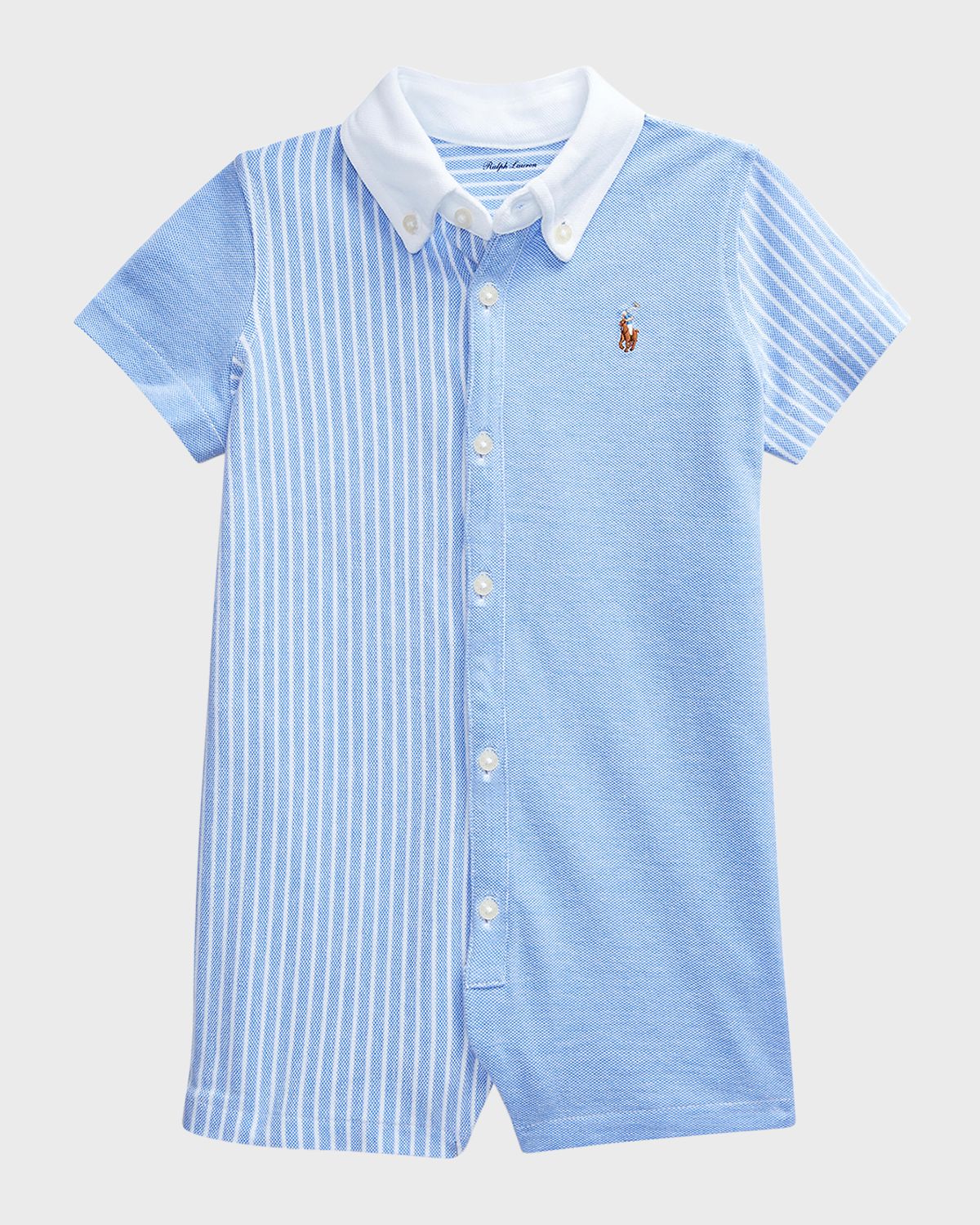 Ralph Lauren Oxford Mesh Fun One-Piece Shortalls, Size 3M-24M