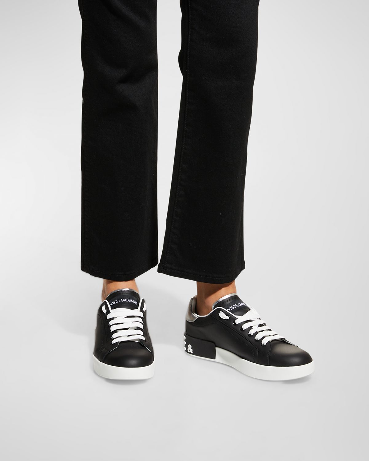 Dolce & Gabbana Leather Logo Low-Top Sneakers