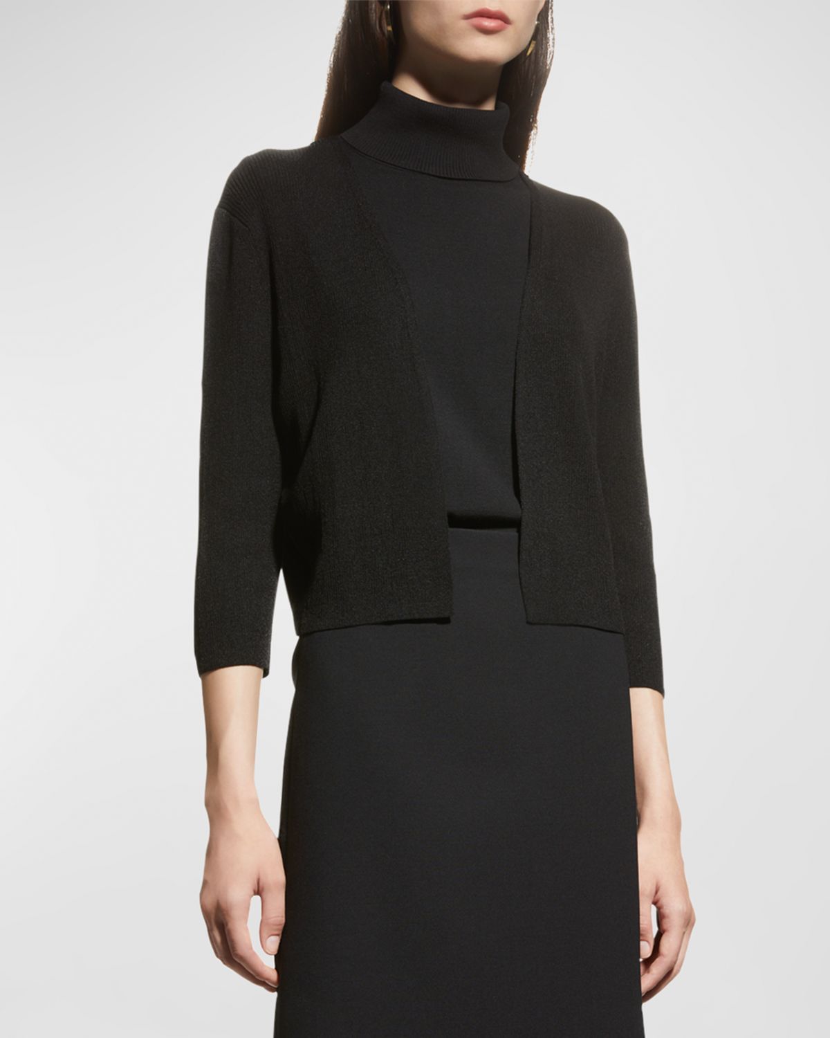 Lafayette 148 New York Cropped Open-Front Cardigan