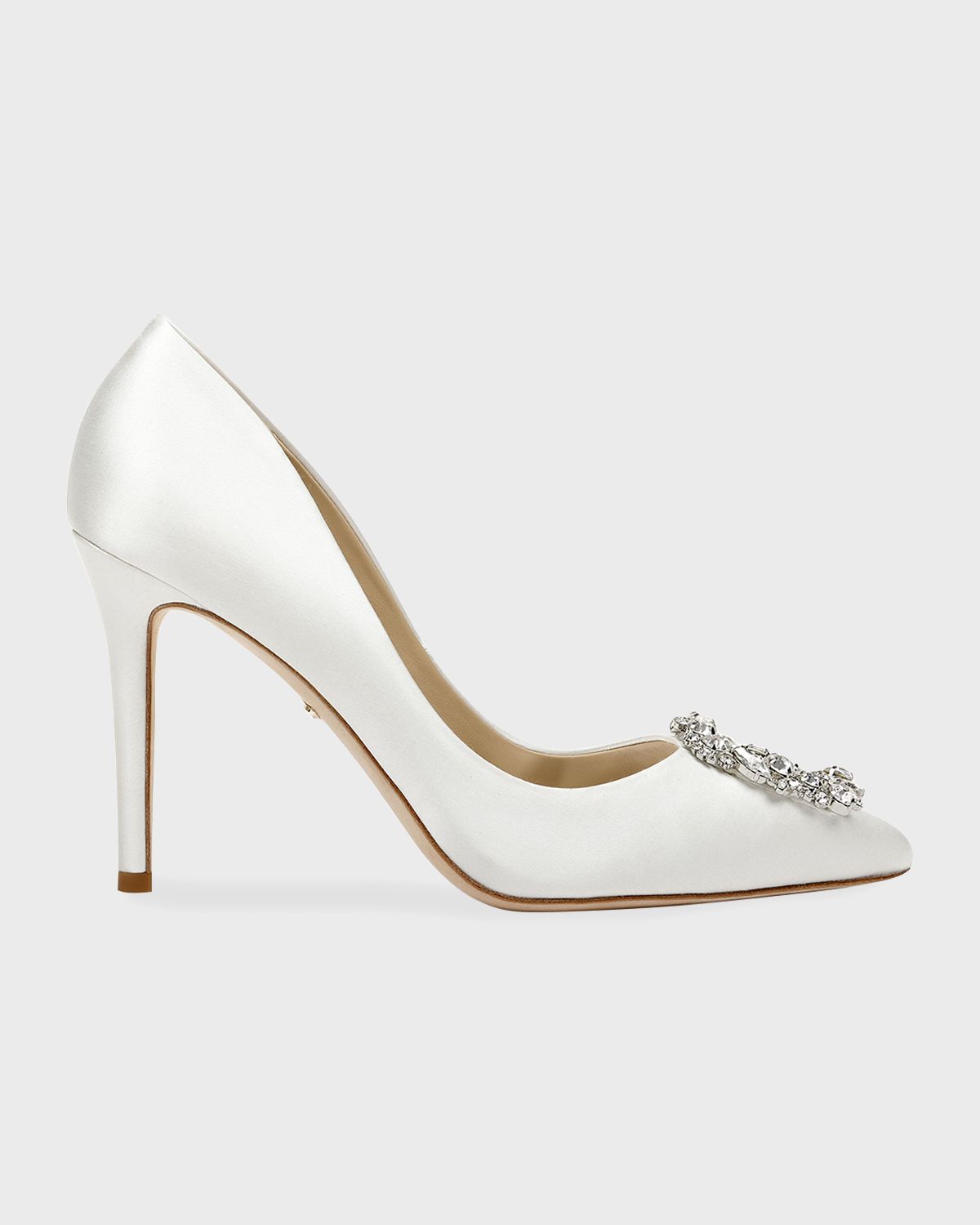 Badgley Mischka Cher Satin Buckle Cocktail High-Heel Pumps