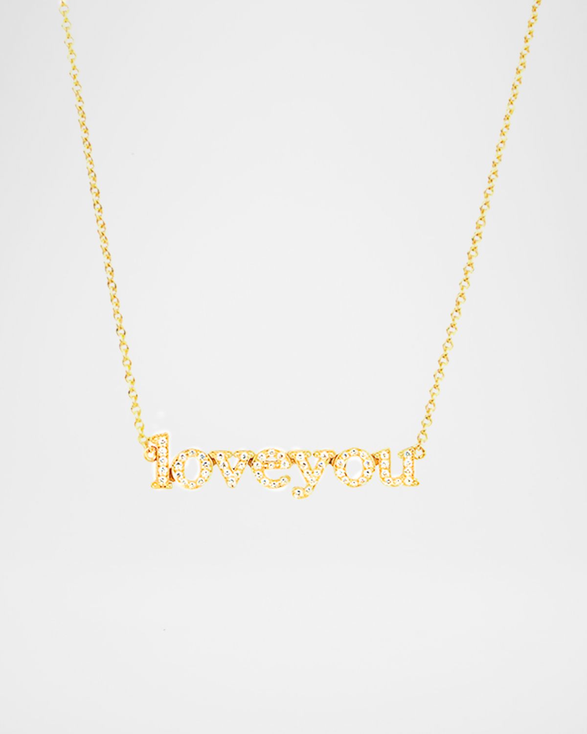 Jennifer Meyer 18k Diamond Love You Necklace