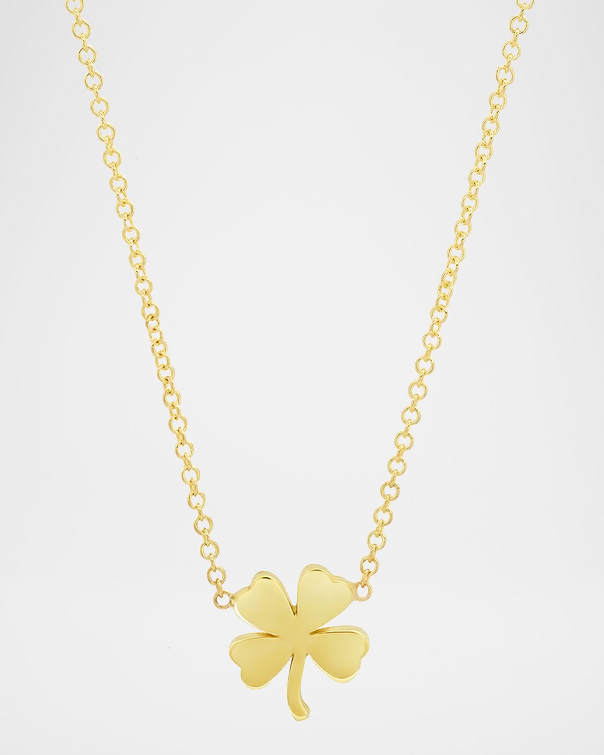 Jennifer Meyer Mini Clover Necklace in Yellow Gold
