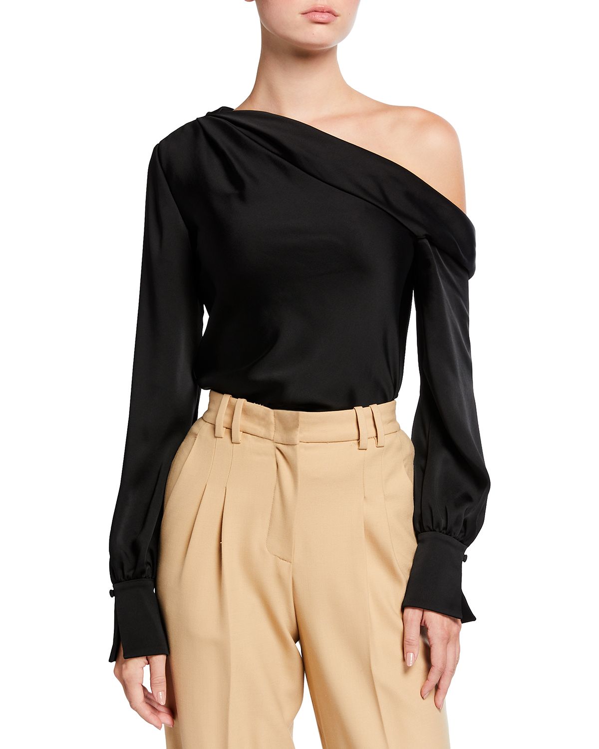 SIMKHAI Alice Satin One-Shoulder Top