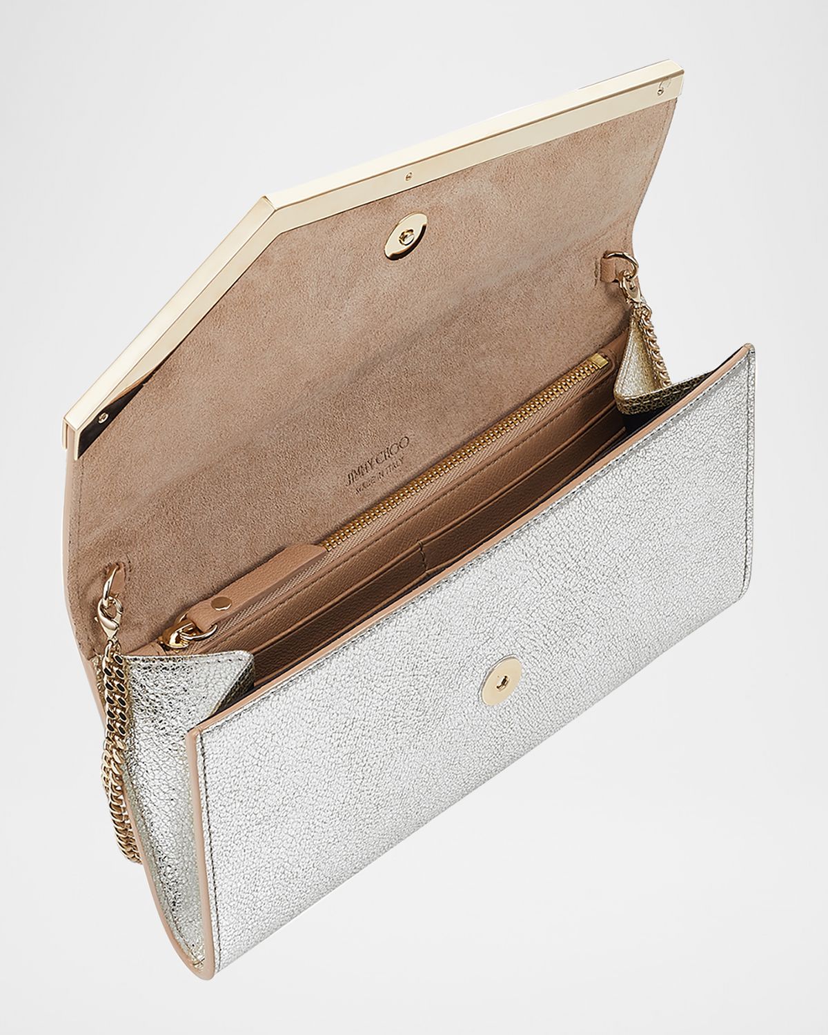 Jimmy Choo Emmie Dusty Glitter Clutch Bag