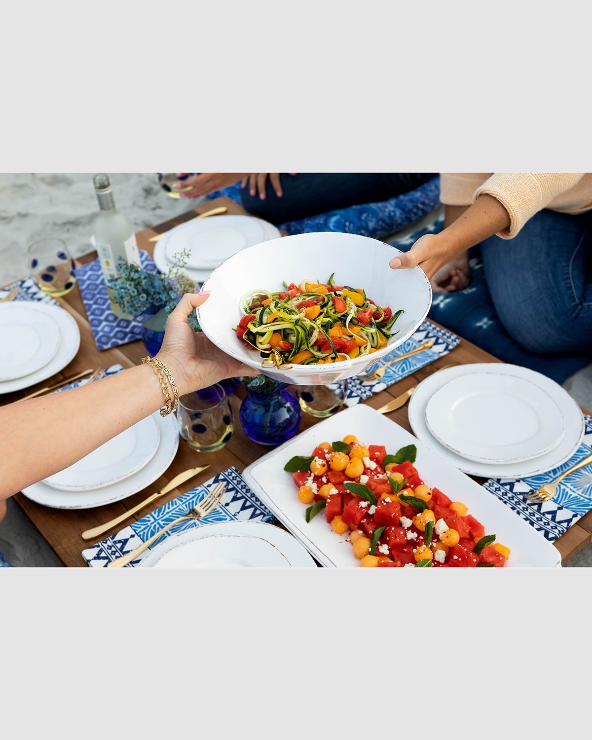 Vietri Melamine Lastra White Shallow Bowl