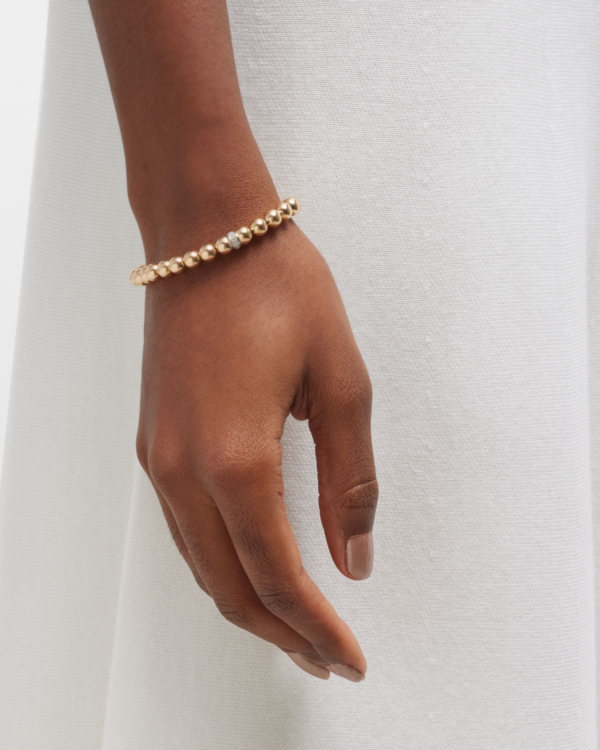 Sydney Evan 14k Beaded Diamond Wheel Bracelet