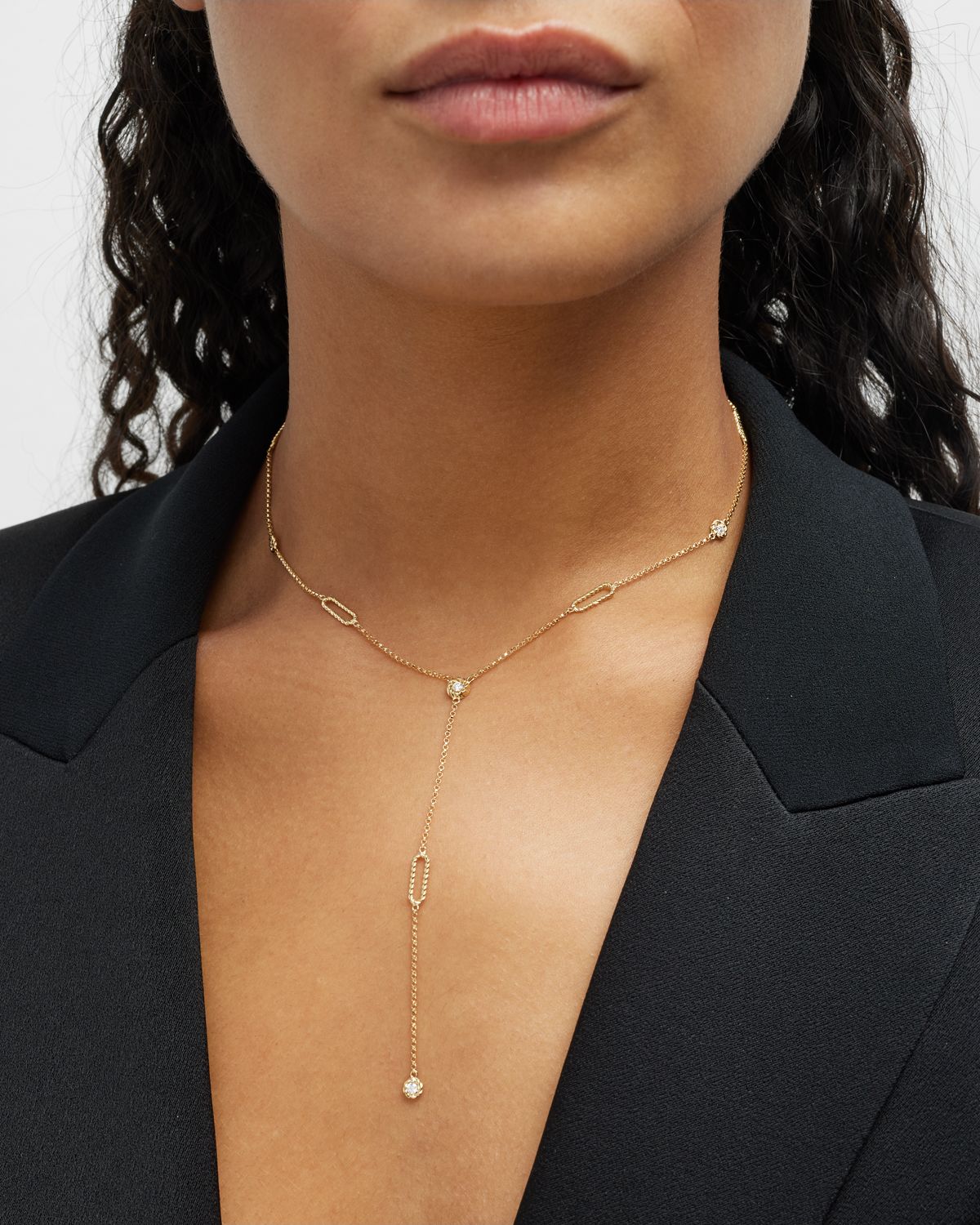 Roberto Coin Barocco 18k Diamond Y-Necklace