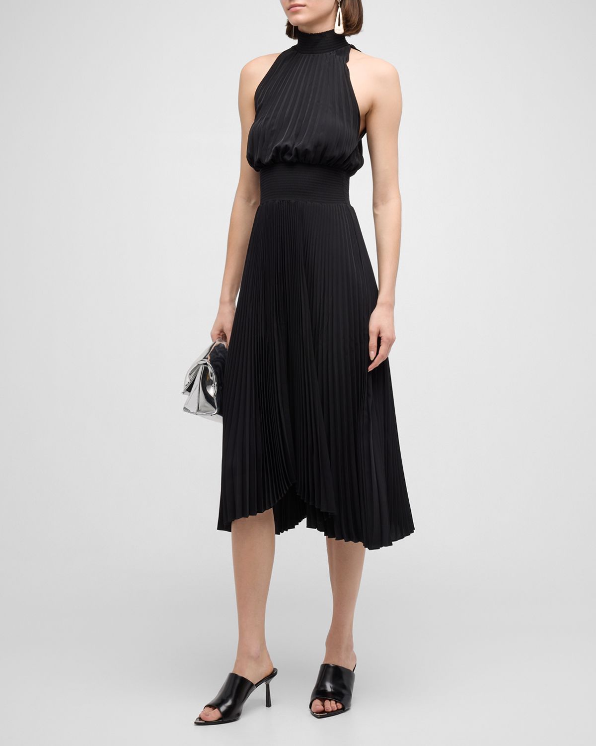 A.L.C. Renzo Pleated Halter Dress