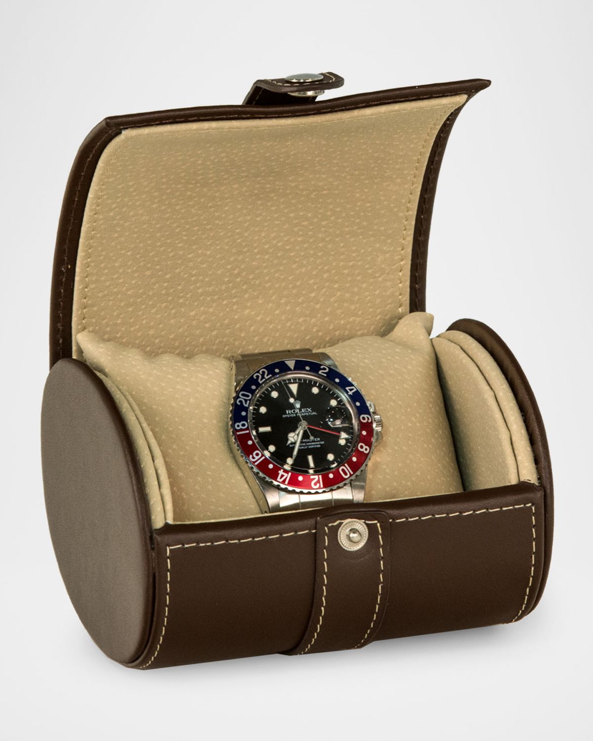 Bey-Berk Men 's Leather Single-Watch Travel Case