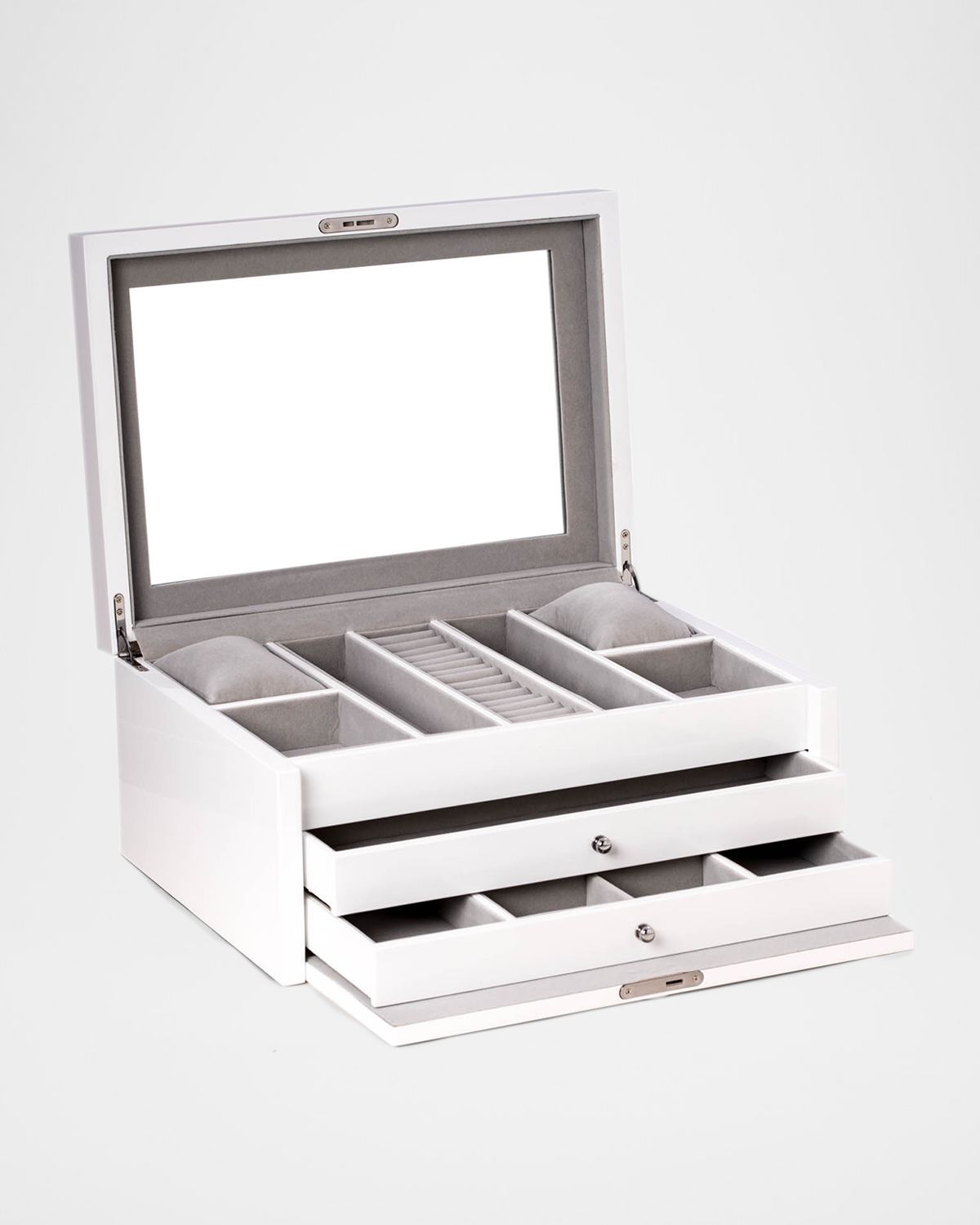Bey-Berk Men 's Lacquered Multi-Compartment Jewelry Case