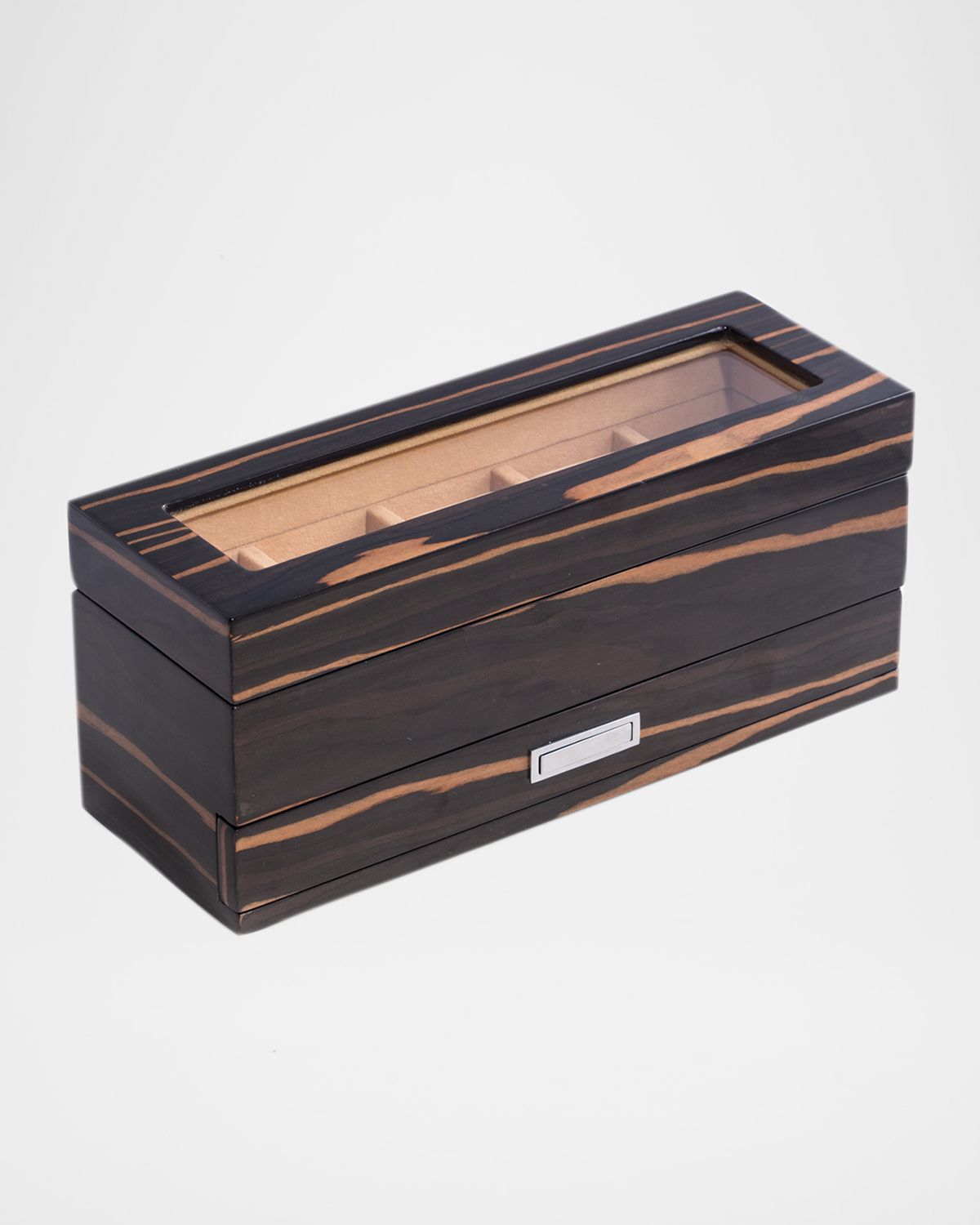 Bey-Berk Men 's 5-Watch Lacquered Wood Storage Box