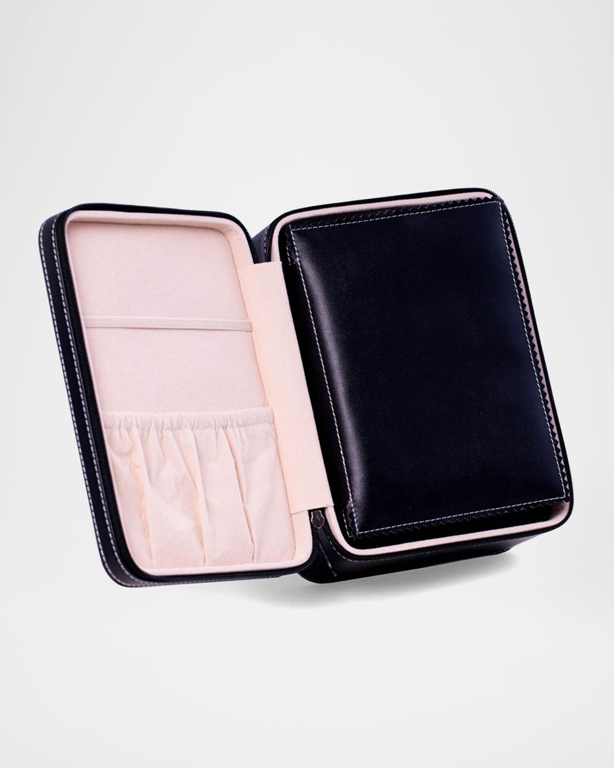 Bey-Berk Men 's Leather 4-Watch Accessory Travel Case