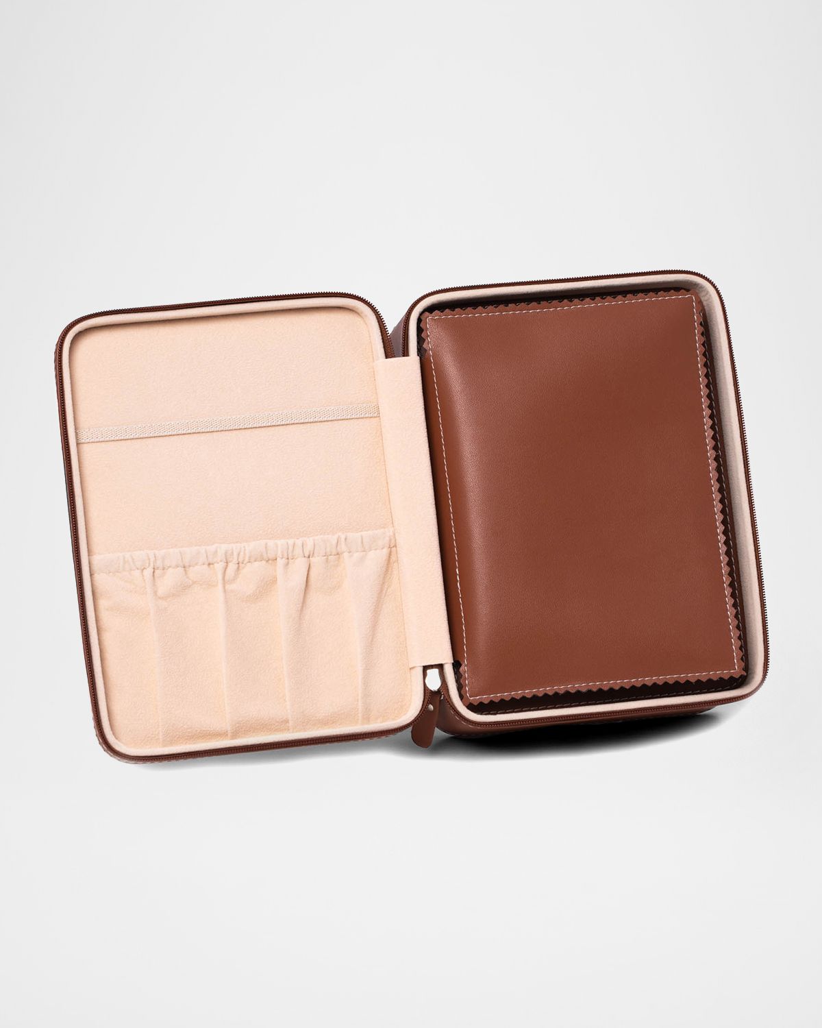 Bey-Berk Men 's Leather 4-Watch Accessory Travel Case