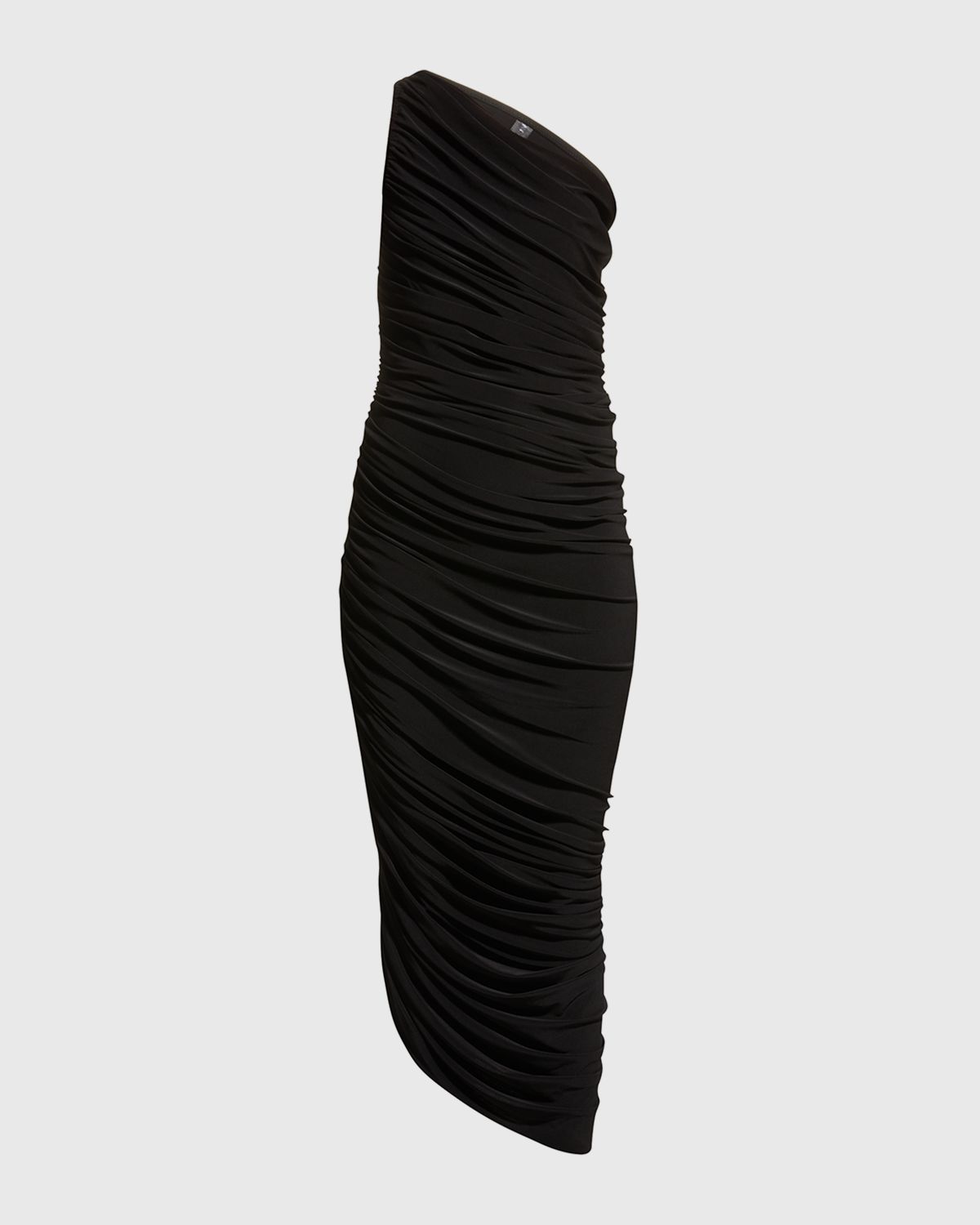 Norma Kamali Diana One-Shoulder Shirred Midi Dress