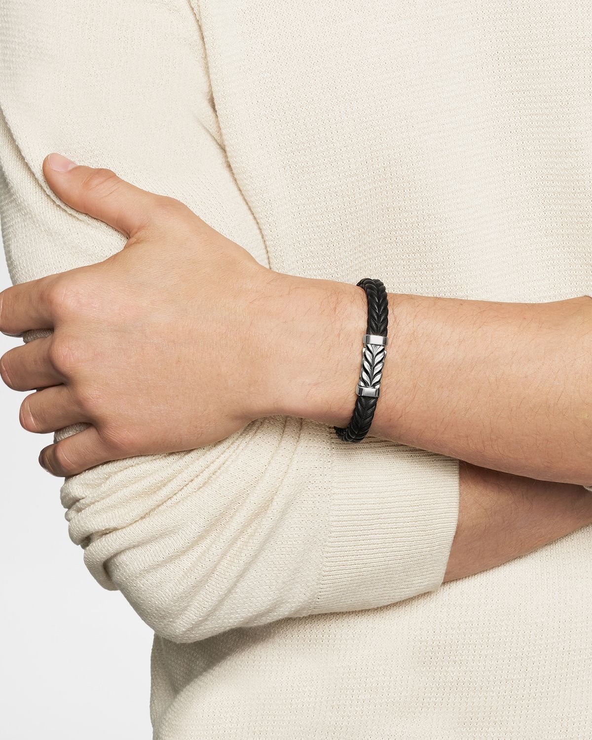 David Yurman 9mm Men 's Chevron Rubber Bracelet