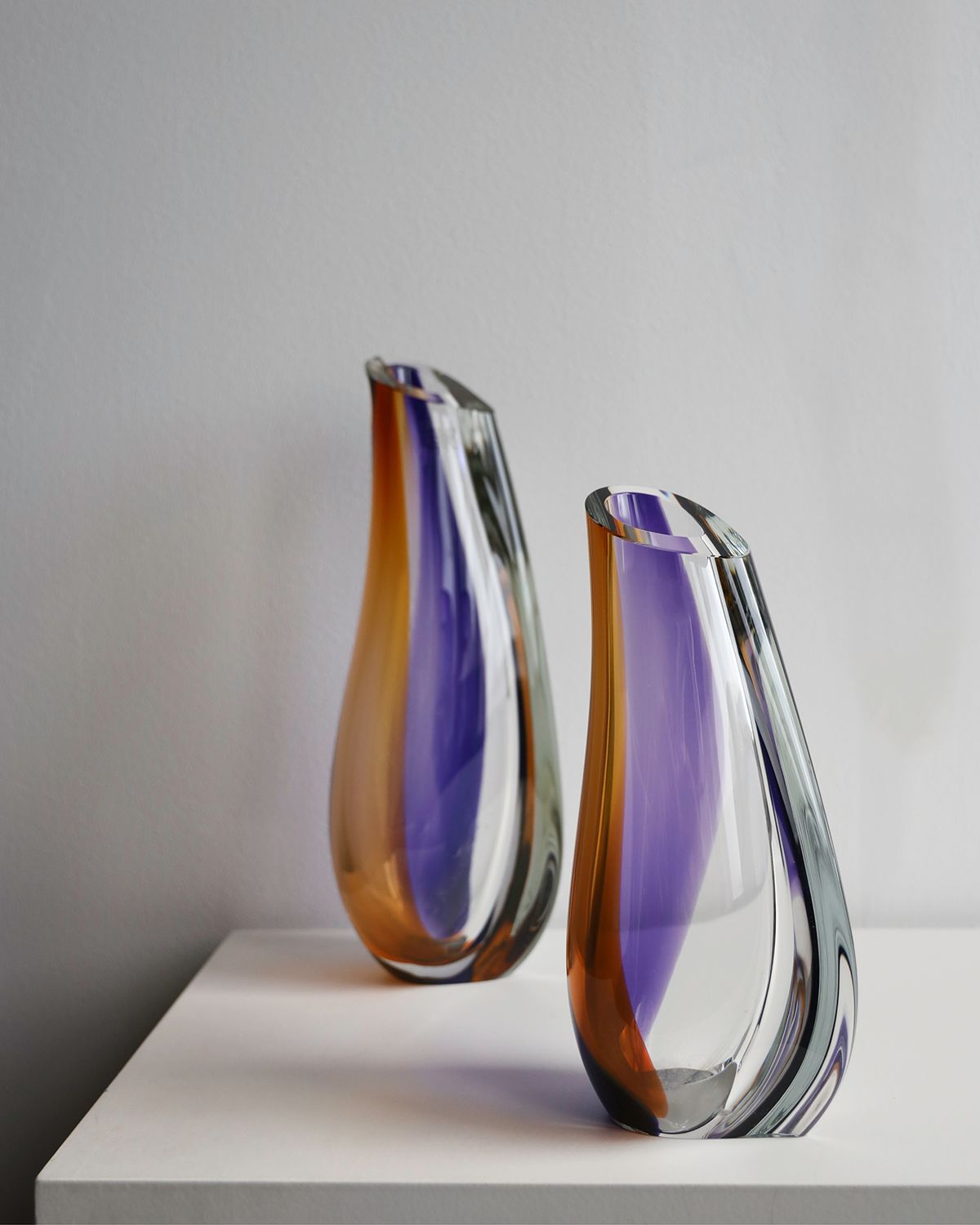 Kosta Boda Orchid Low Vase, 12"