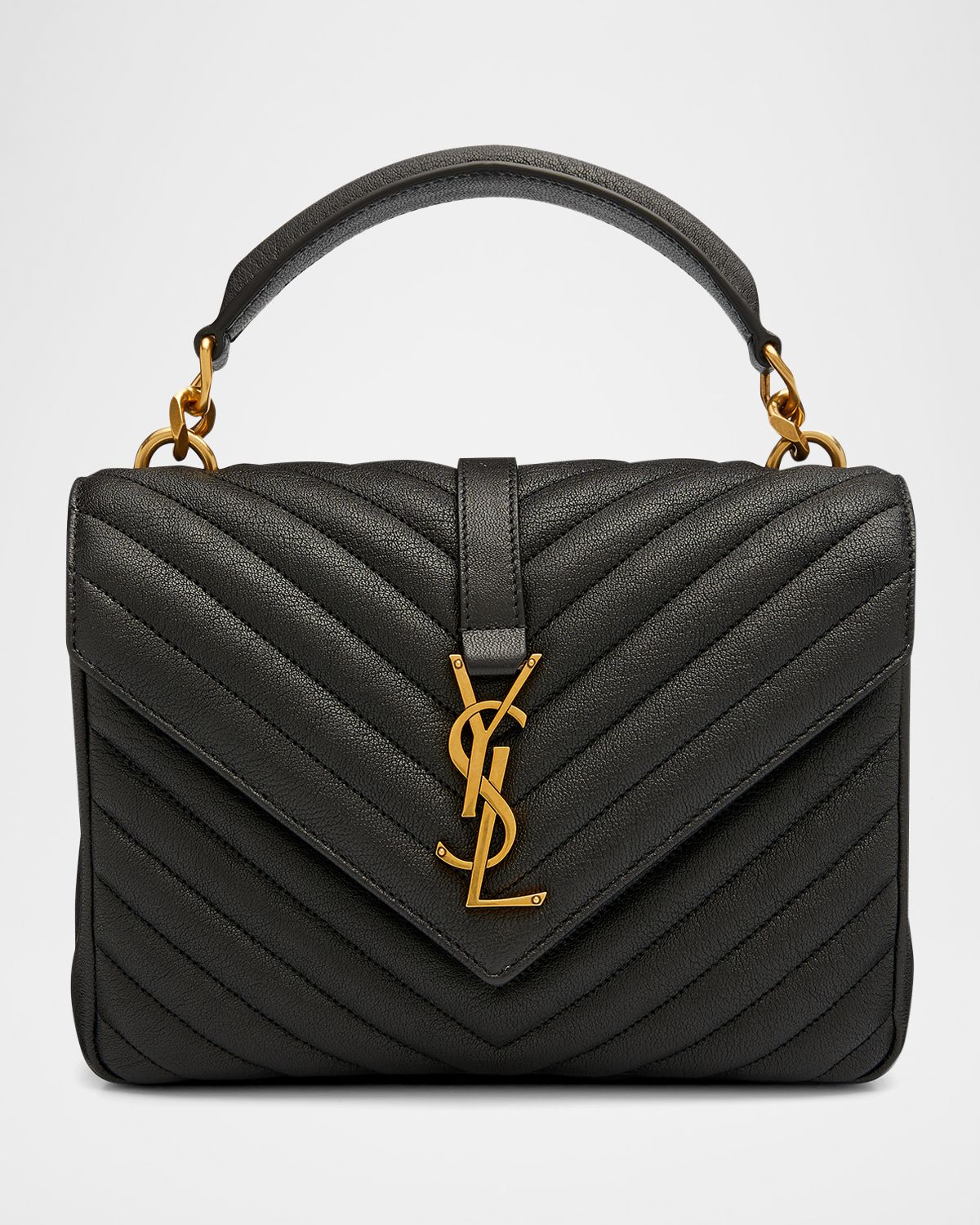 Saint Laurent College Medium Flap YSL Shoulder Bag in Quilted Leather | Thumbnail 10 Saint Laurent College Medium Flap YSL Shoulder Bag in Quilted Leather | Thumbnail 10