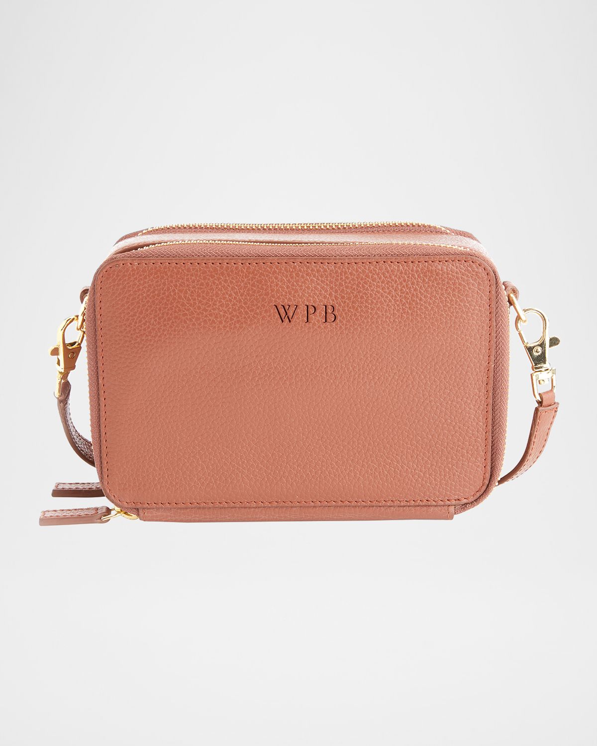 ROYCE New York Monogrammed Leather Crossbody Bag