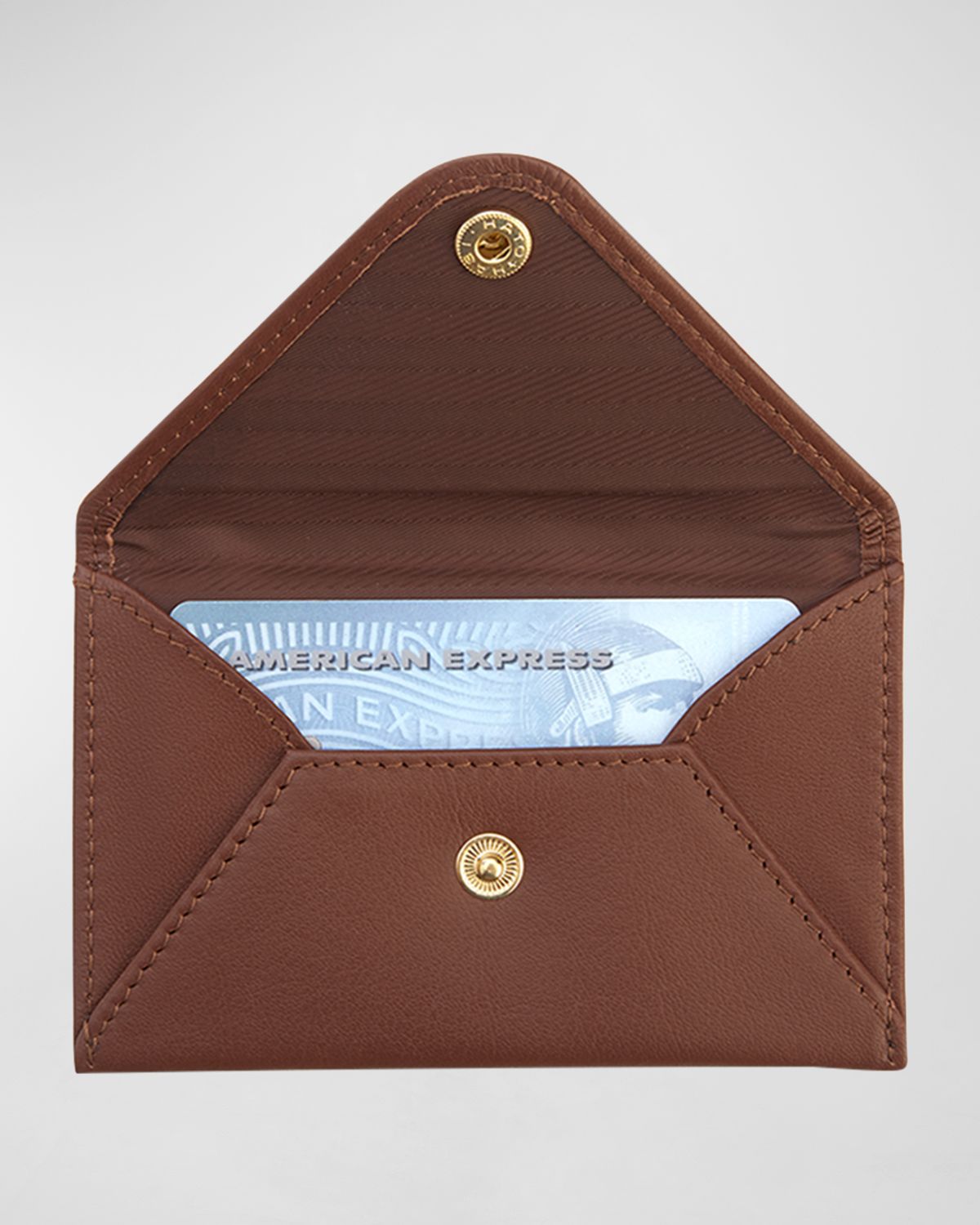 ROYCE New York Monogrammed Leather Envelope Style Card Holder