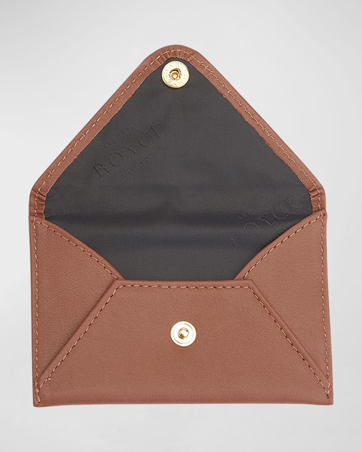 ROYCE New York Monogrammed Leather Envelope Style Card Holder