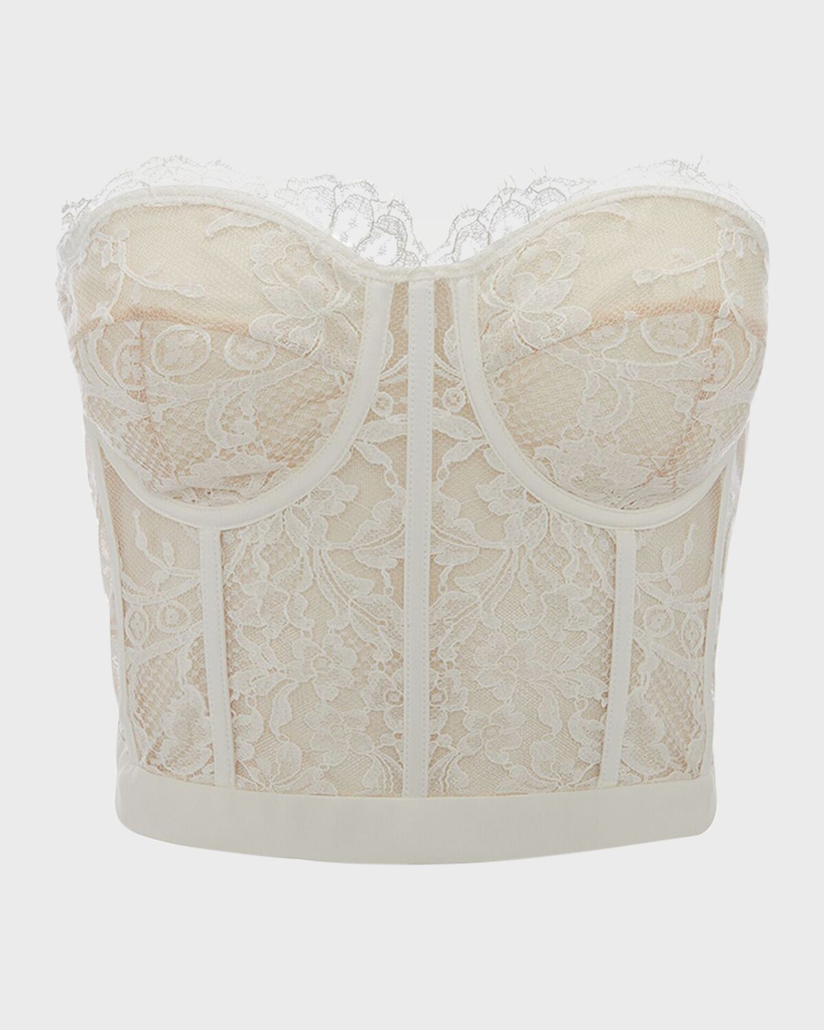 McQueen Strapless Lace Bustier Top