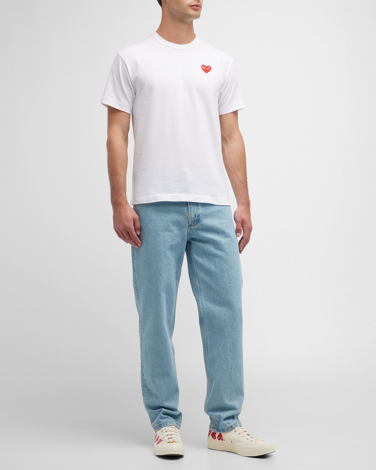 Comme des Garcons Men 's Cotton Jersey Heart T-Shirt