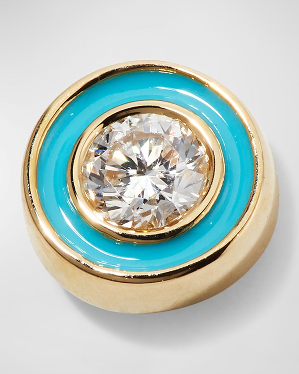 Sydney Evan 14k Enamel Diamond Stud Earring, Turquoise