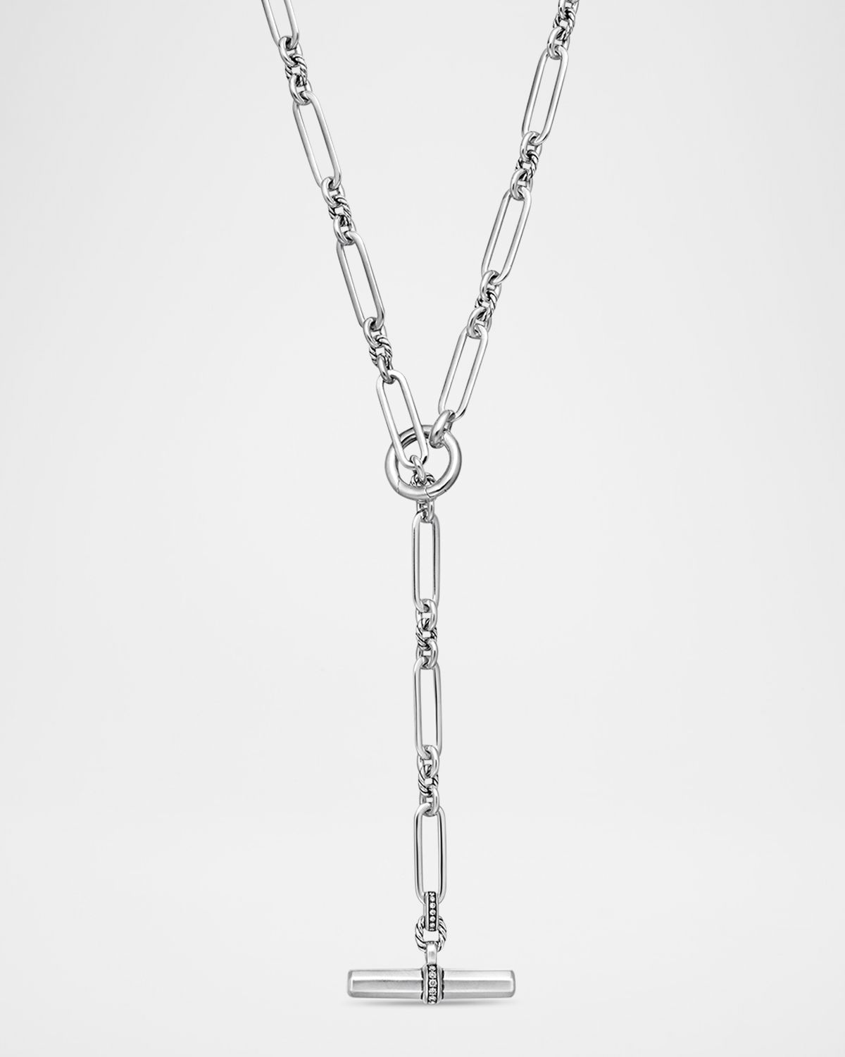 David Yurman Lexington Chain Necklace with Diamonds in Silver, 6.5mm, 41"L