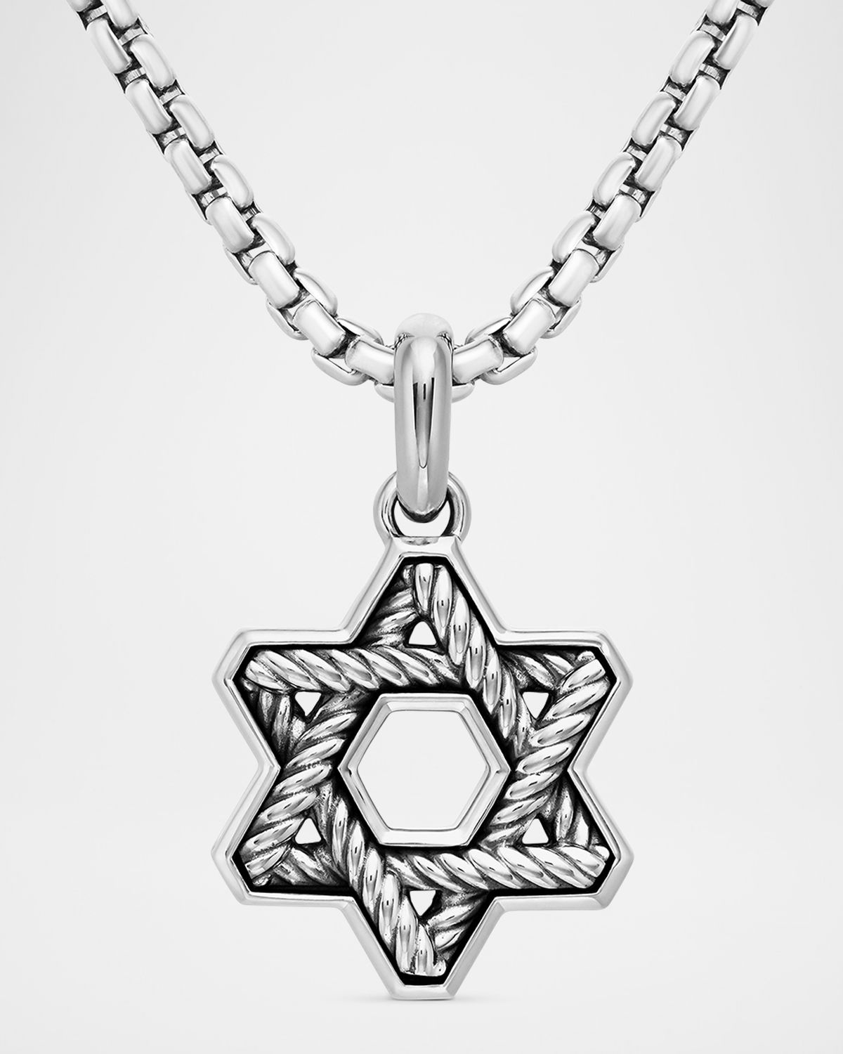 David Yurman Men 's Cable Star of David Pendant in Silver, 19mm