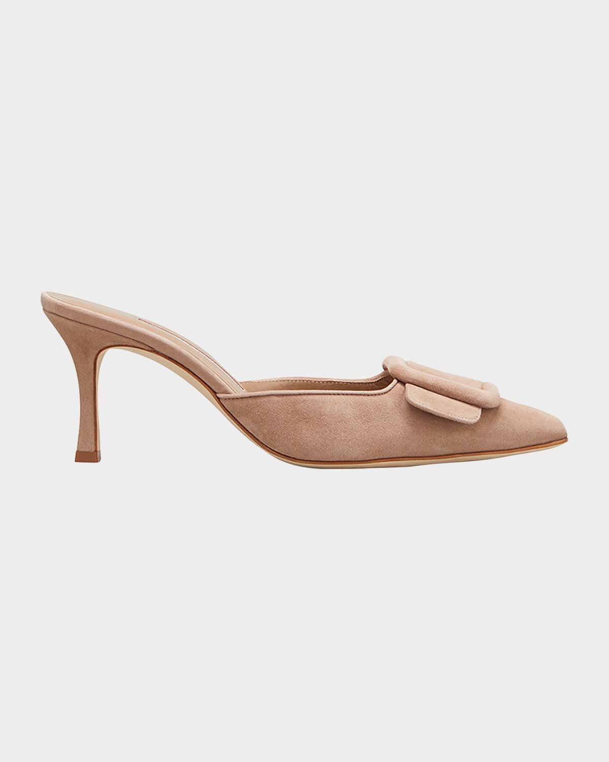 Manolo Blahnik Maysale Suede Buckle Mid-Heel 70mm Mules | Thumbnail 4 Manolo Blahnik Maysale Suede Buckle Mid-Heel 70mm Mules | Thumbnail 4