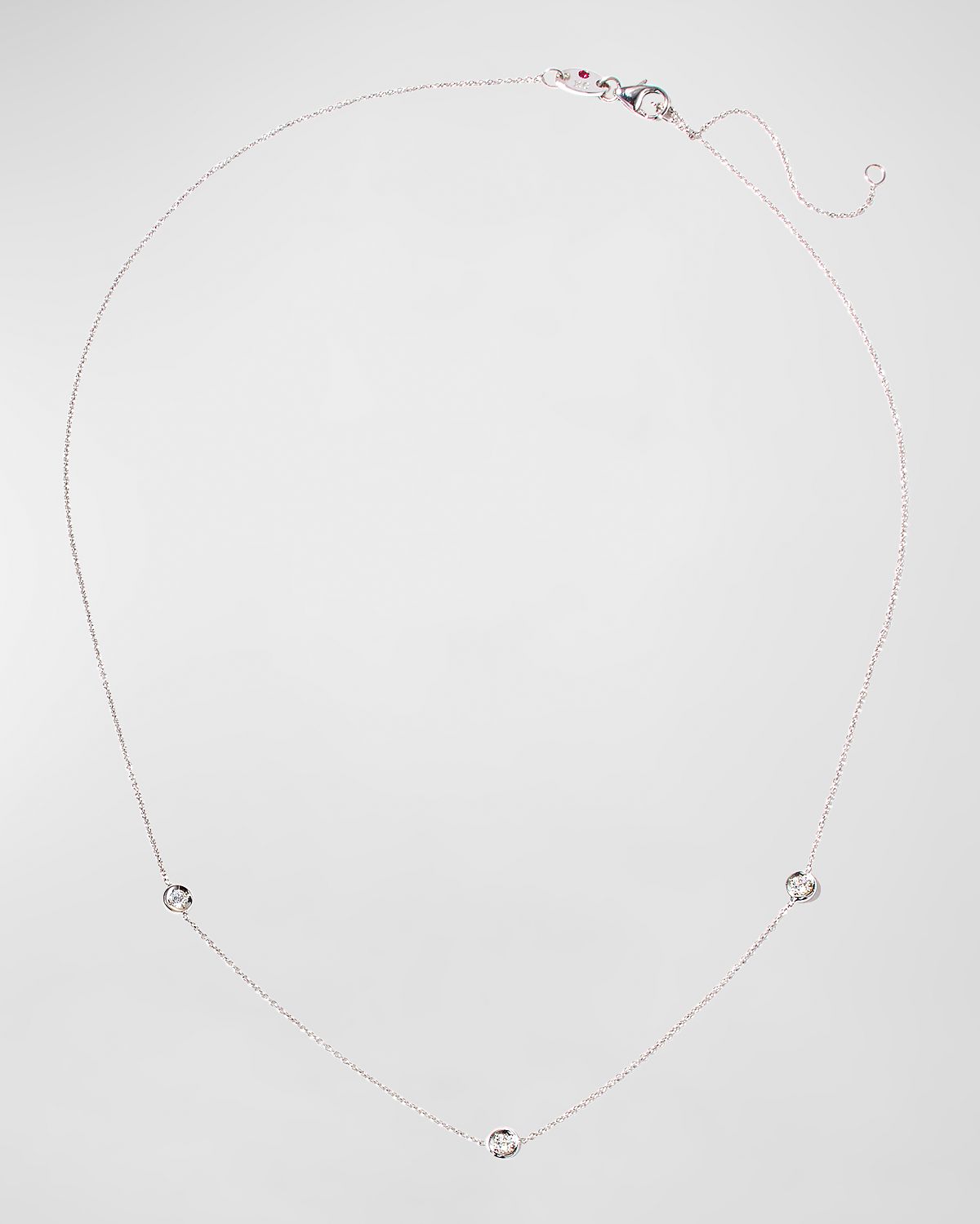 Roberto Coin 18k White & Yellow Gold 3-Diamond Necklace