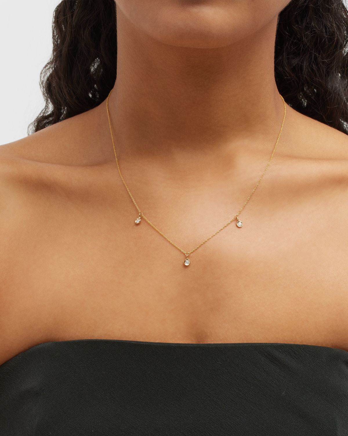 Roberto Coin 18k 3-Diamond Dangle Necklace