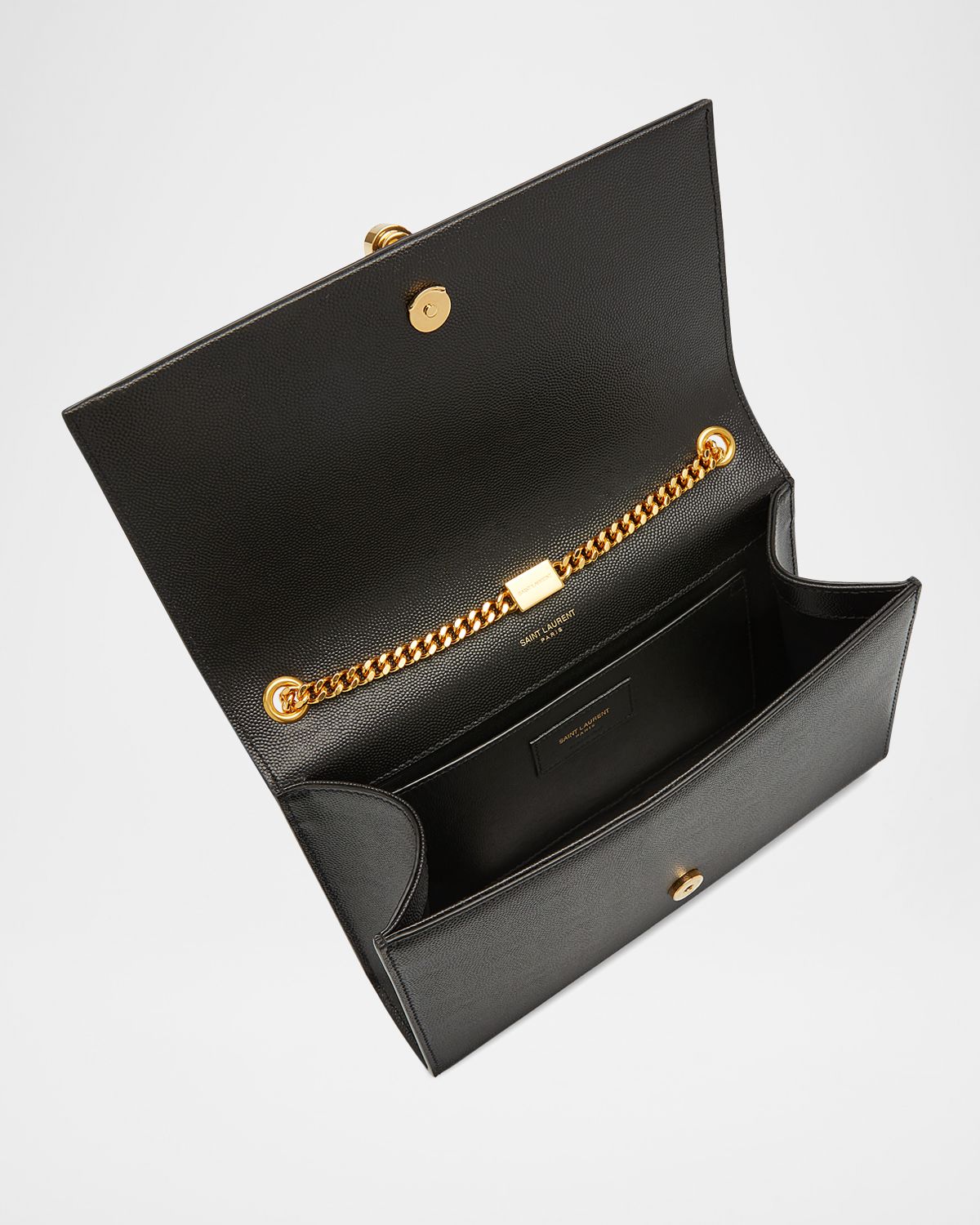 Saint Laurent Kate Medium Tassel YSL Wallet on Chain in Grained Leather